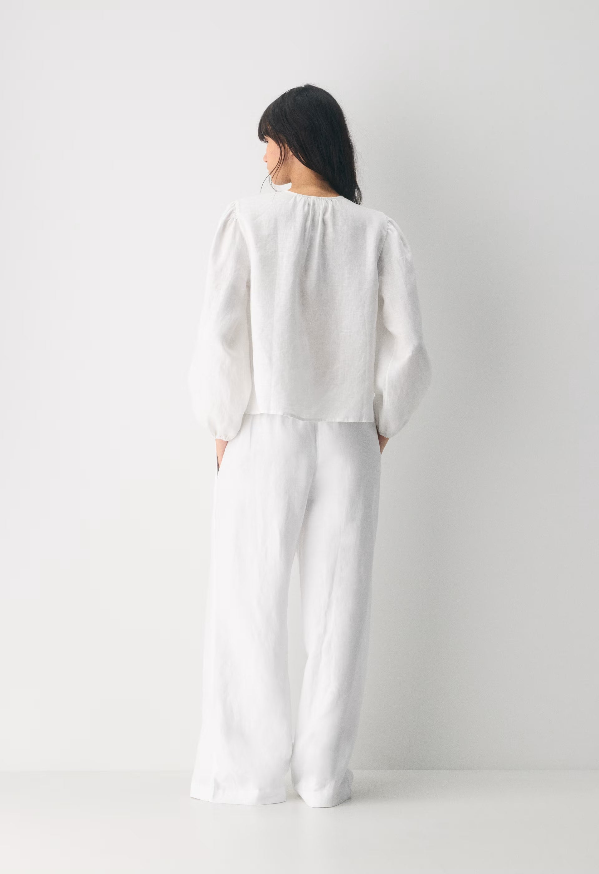 Tybee Linen Blouse - WHITE