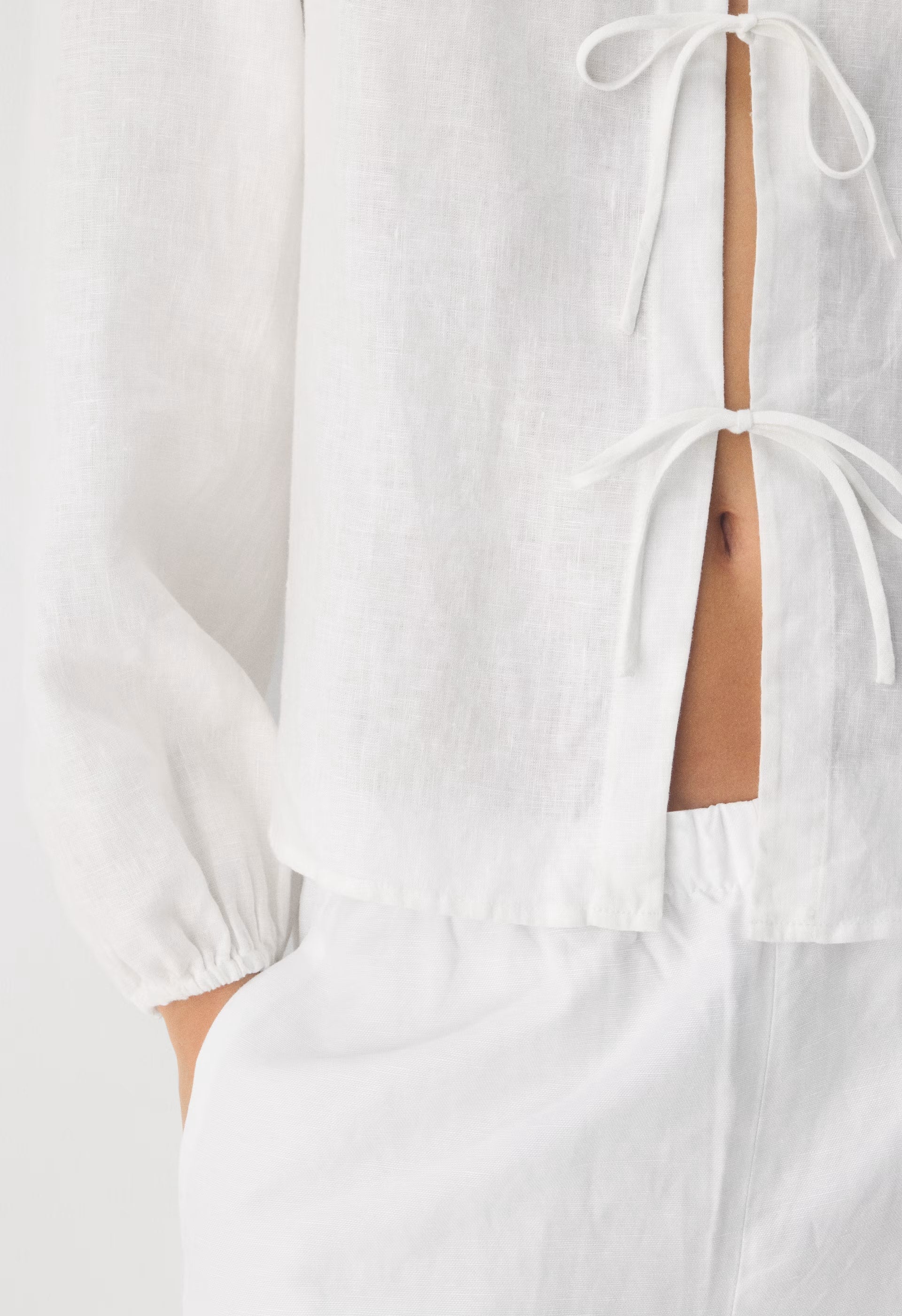 Tybee Linen Blouse - WHITE