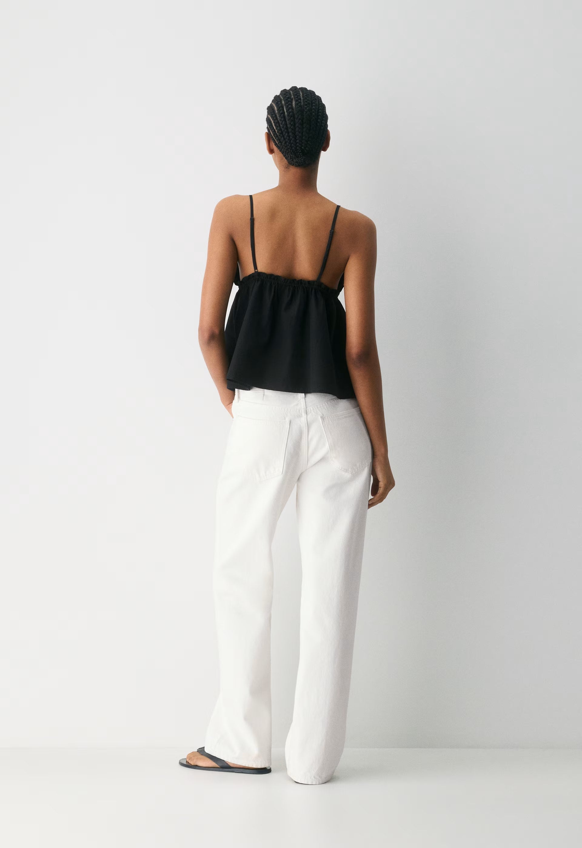 Caviar Poplin Camisole - BLACK