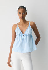 Caviar Poplin Camisole - VILLA BLUE