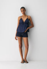 Caviar Poplin Camisole - HARBOUR NAVY