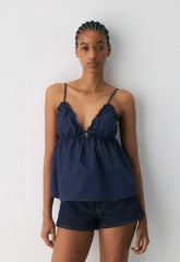 Caviar Poplin Camisole - HARBOUR NAVY
