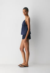 Caviar Poplin Camisole - HARBOUR NAVY