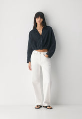 Portofino Linen Shirt - BLACK