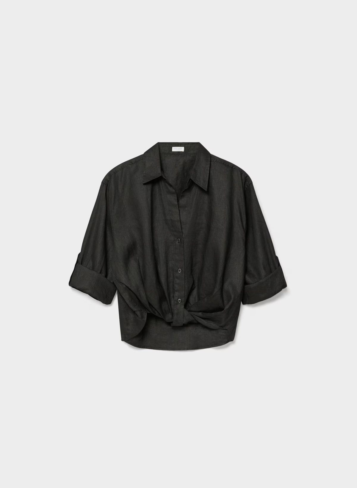 Portofino Linen Shirt - BLACK