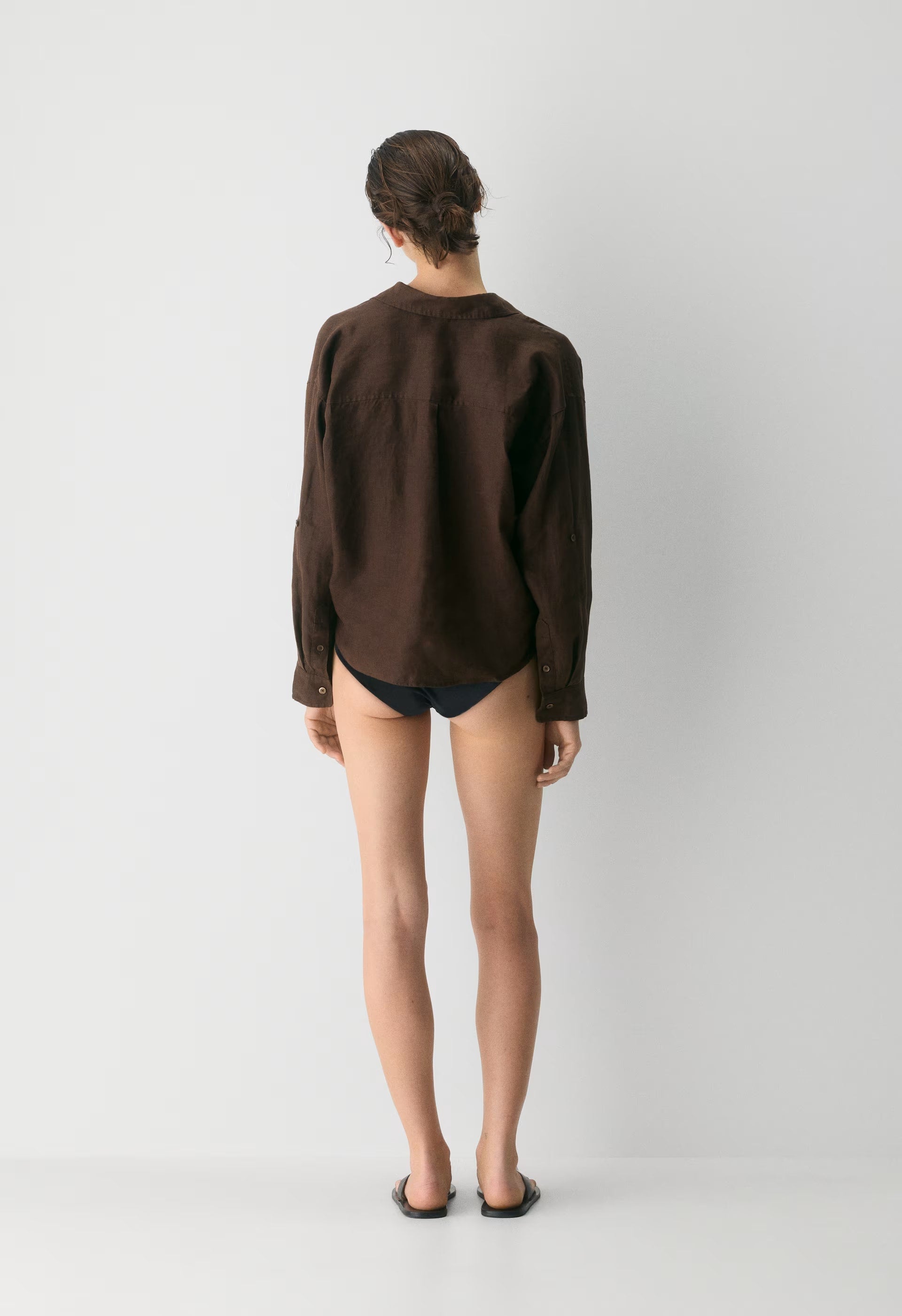 Portofino Linen Shirt - RICH MOCHA BROWN