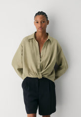 Portofino Linen Shirt - MARTINI OLIVE