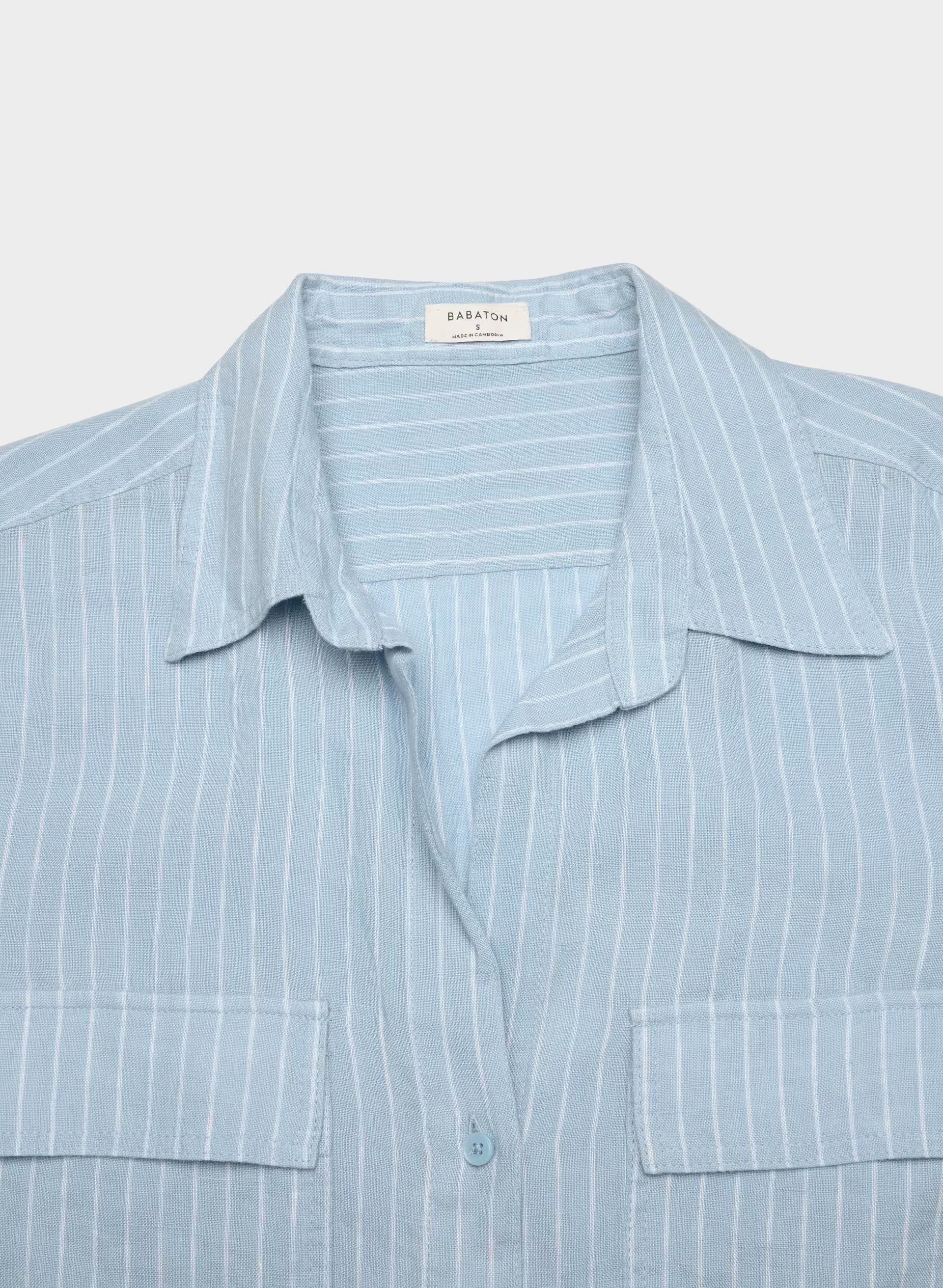 Utility Linen Shirt - MITCHELL ST CNFWR B/W