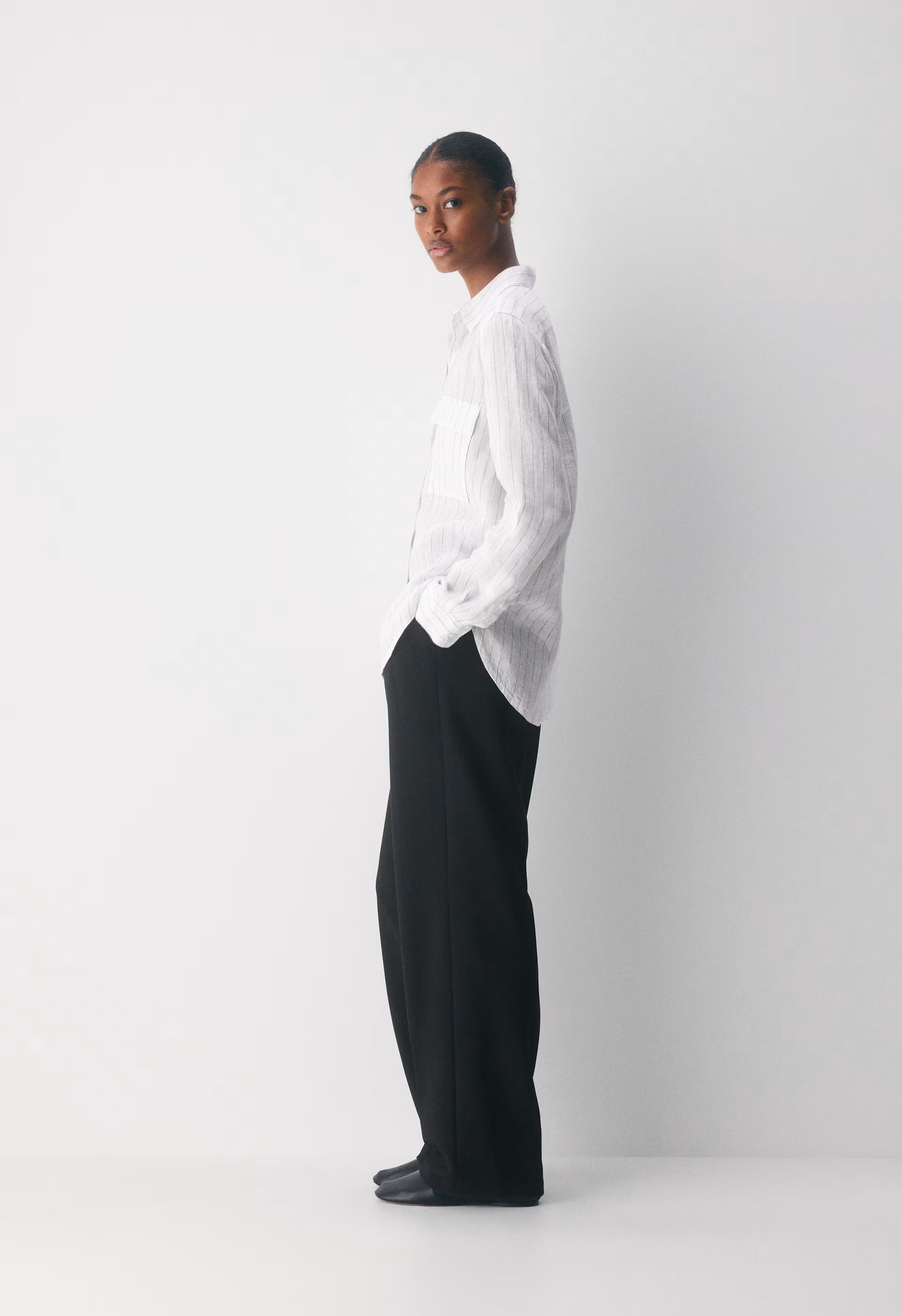Utility Linen Shirt - HNDSN STRP WT/ADMIRAL