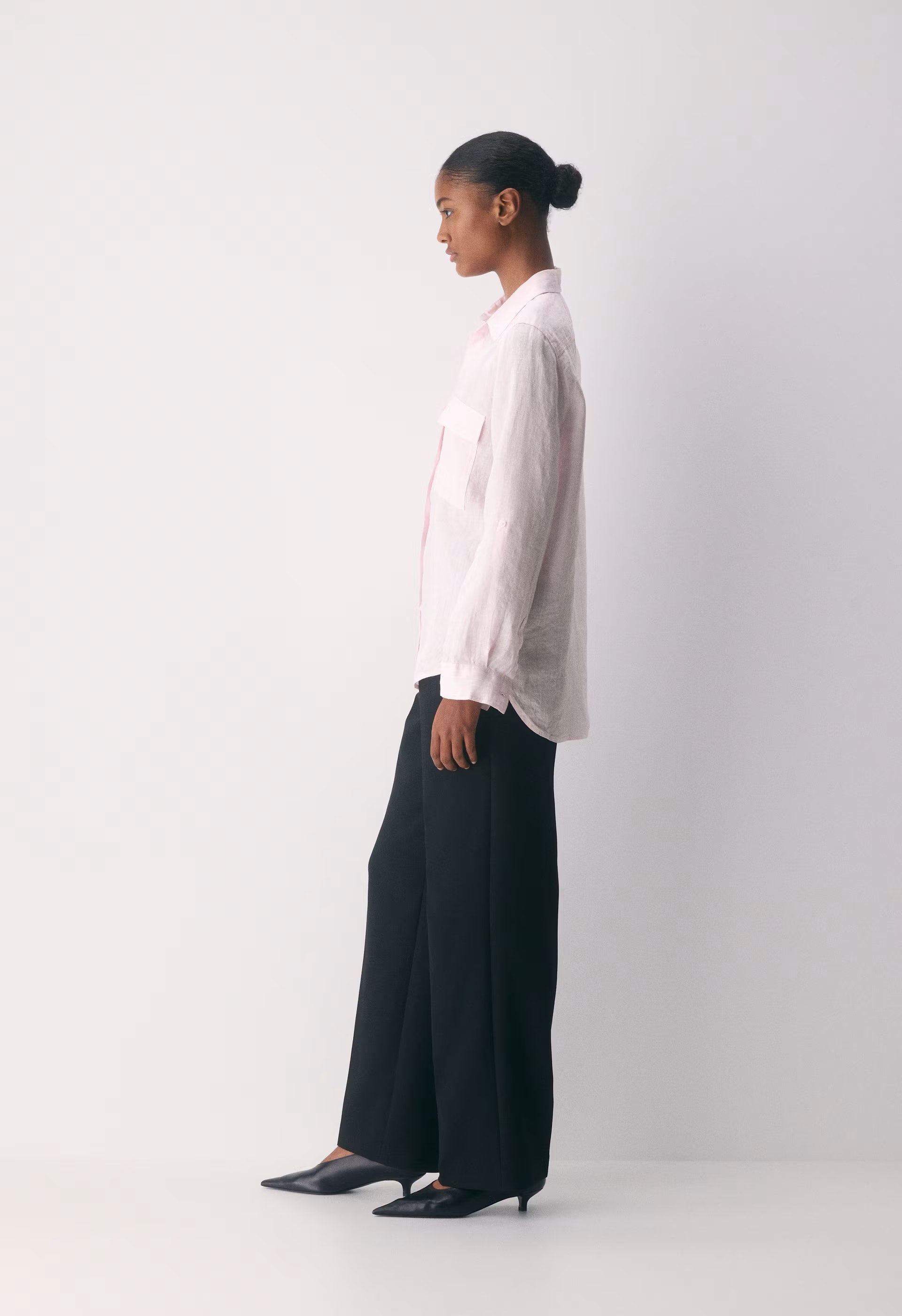 Utility Linen Shirt - MTCHLL STRP V PK/BRWH