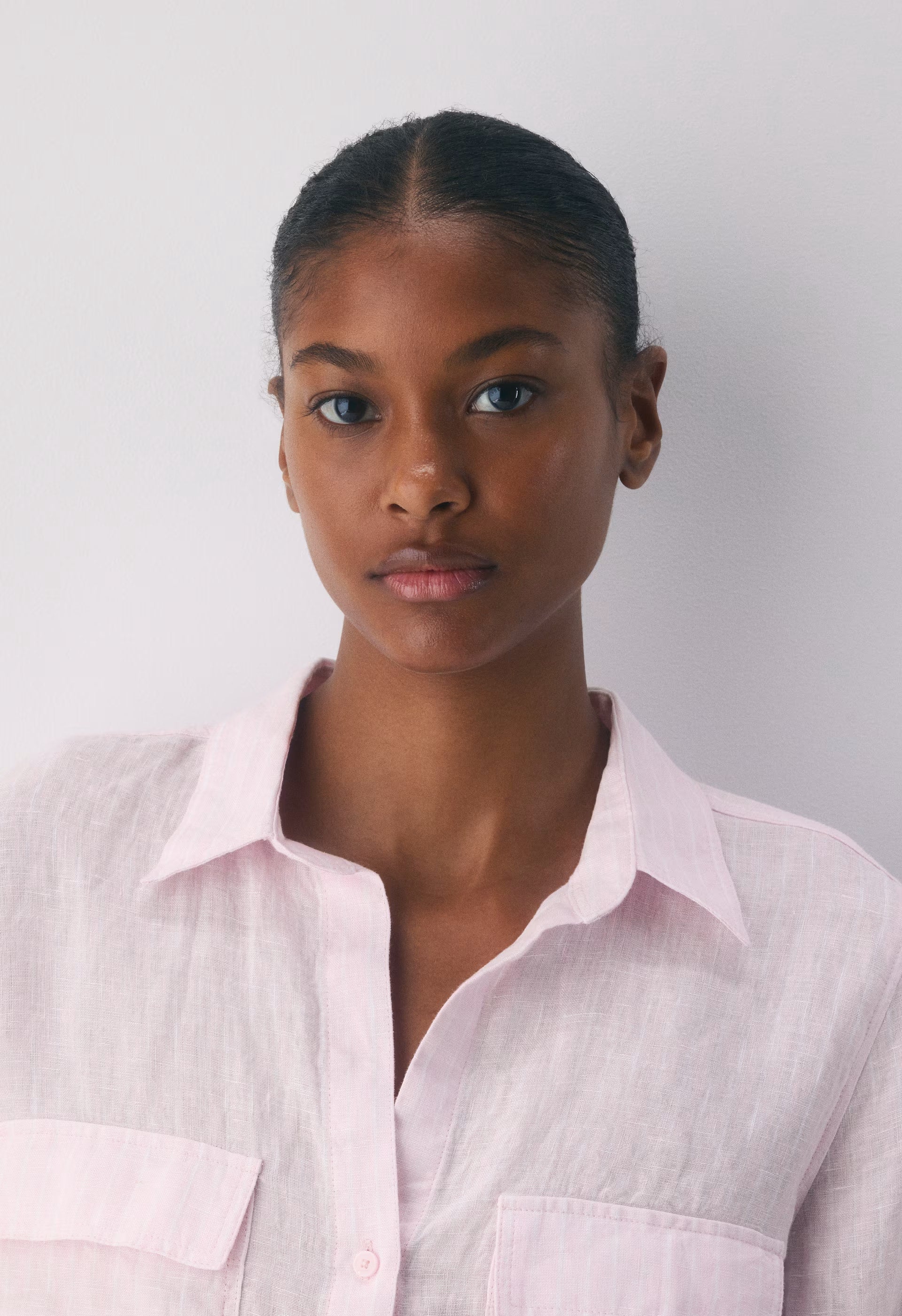 Utility Linen Shirt - MTCHLL STRP V PK/BRWH