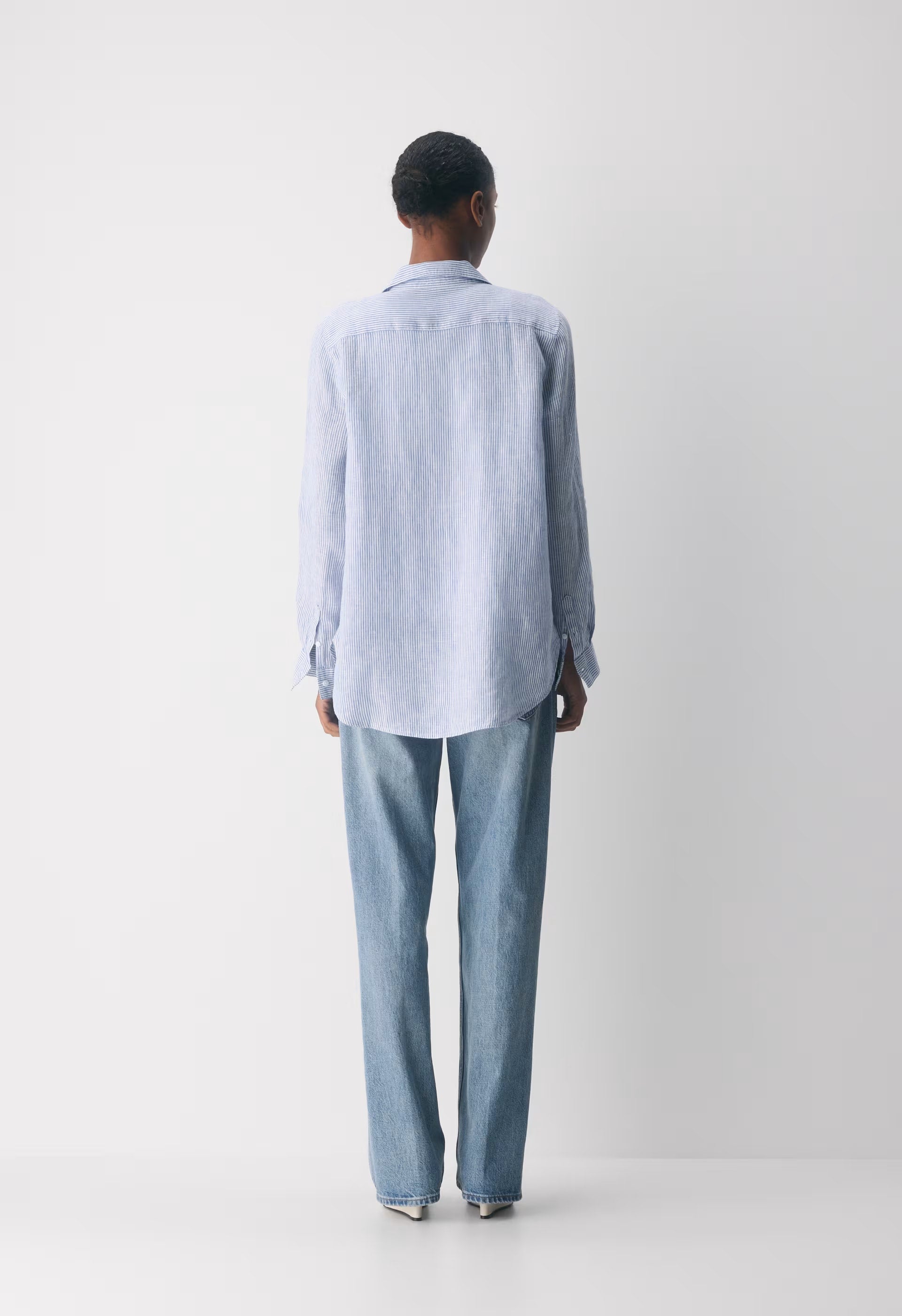 Utility Linen Shirt - WLSON STRP FR BL/B WH