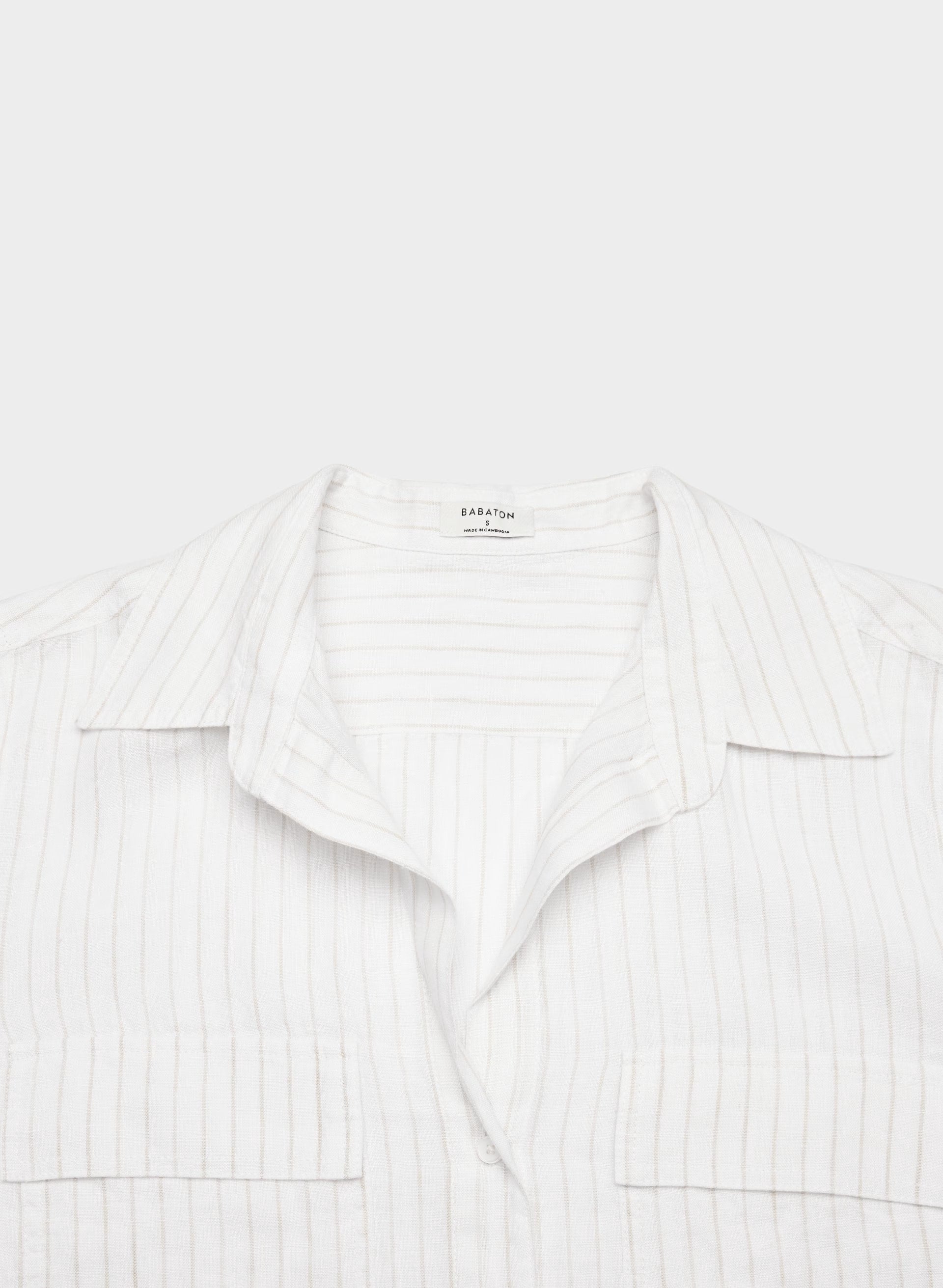 Utility Linen Shirt - MTCHLL STRP WT/NTRL EC
