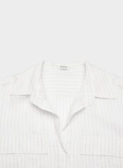 Utility Linen Shirt - MTCHLL STRP WT/NTRL EC
