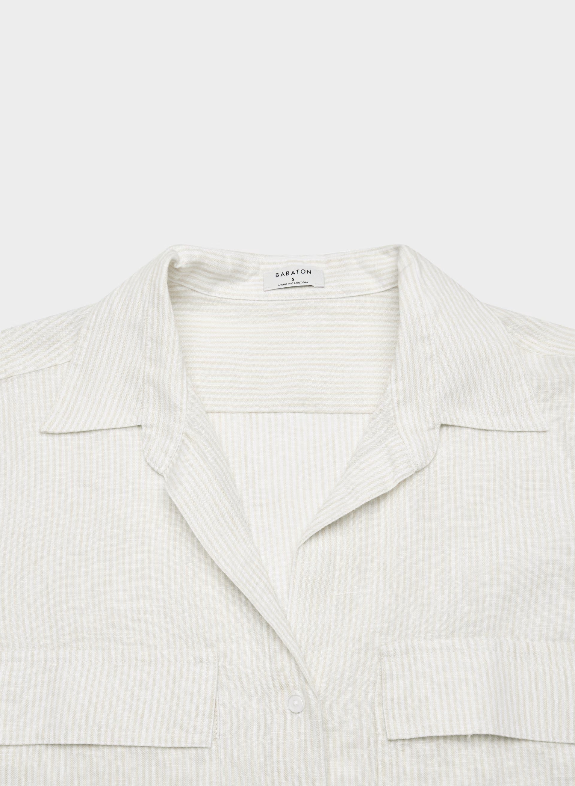 Utility Linen Shirt - WLN STP WHT/NTRL ECR