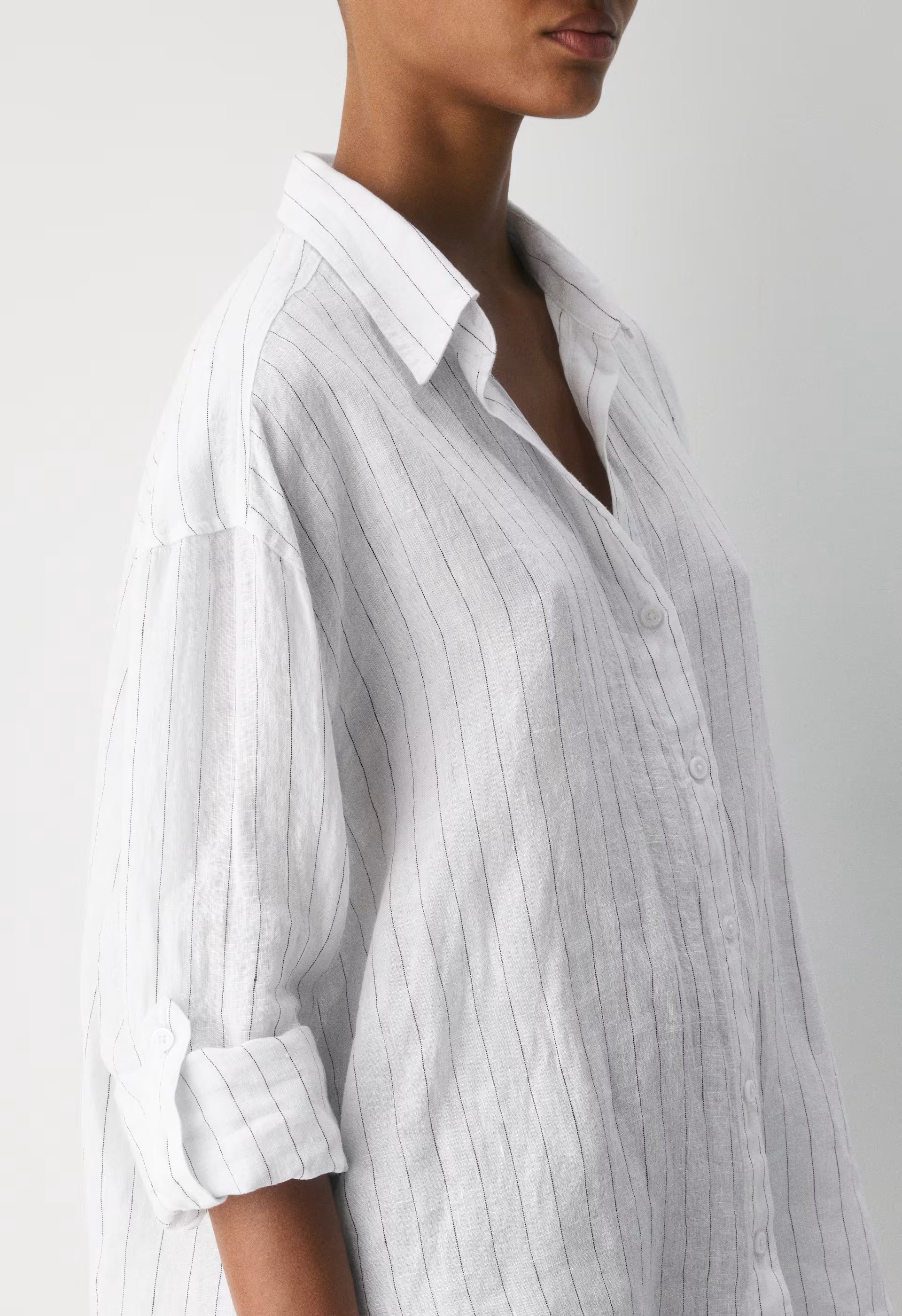 Archive Linen Shirt - HNDSN STRP WT/ADMIRAL