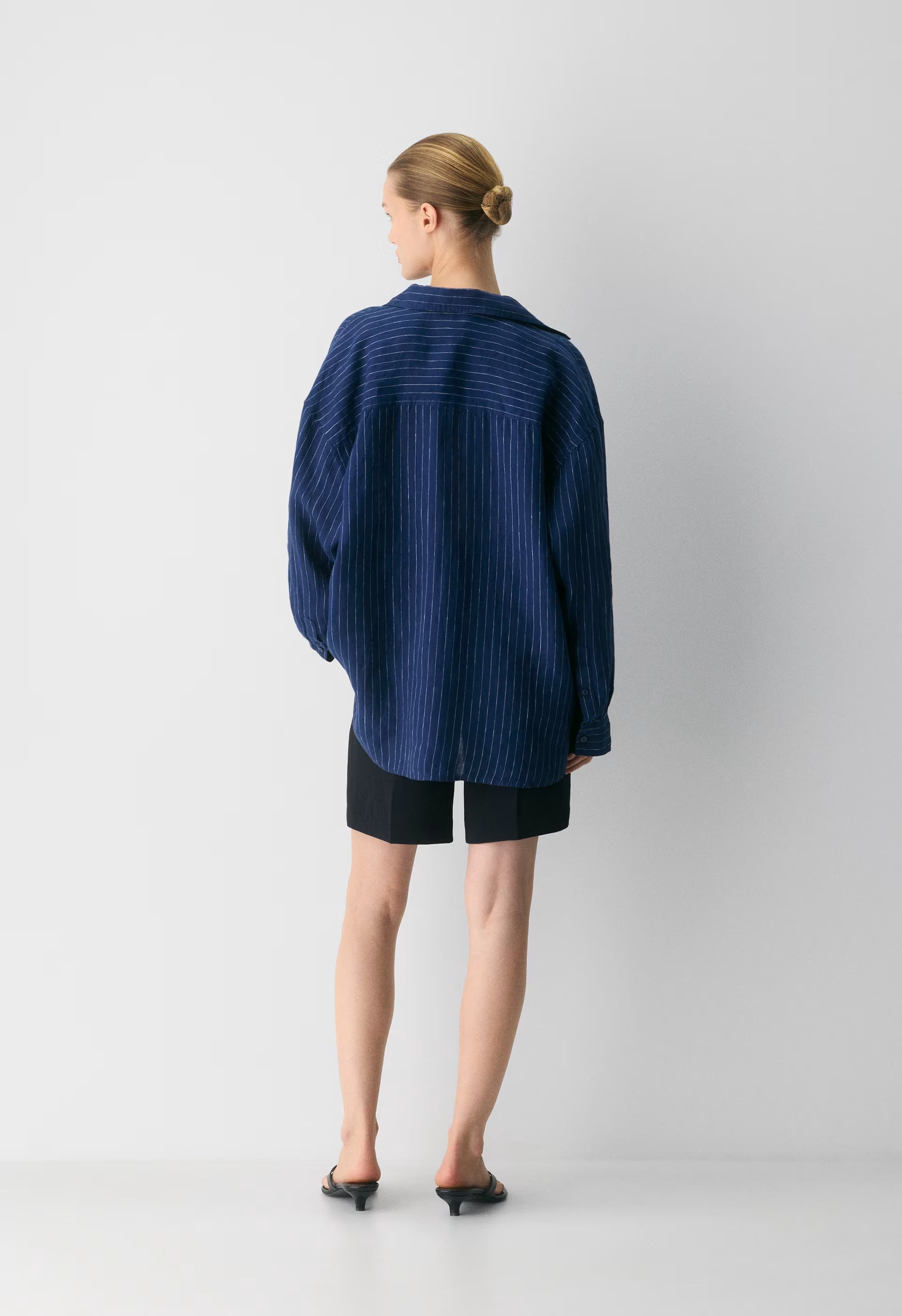 Archive Linen Shirt - SUSAN STRPE HRBR NV/W