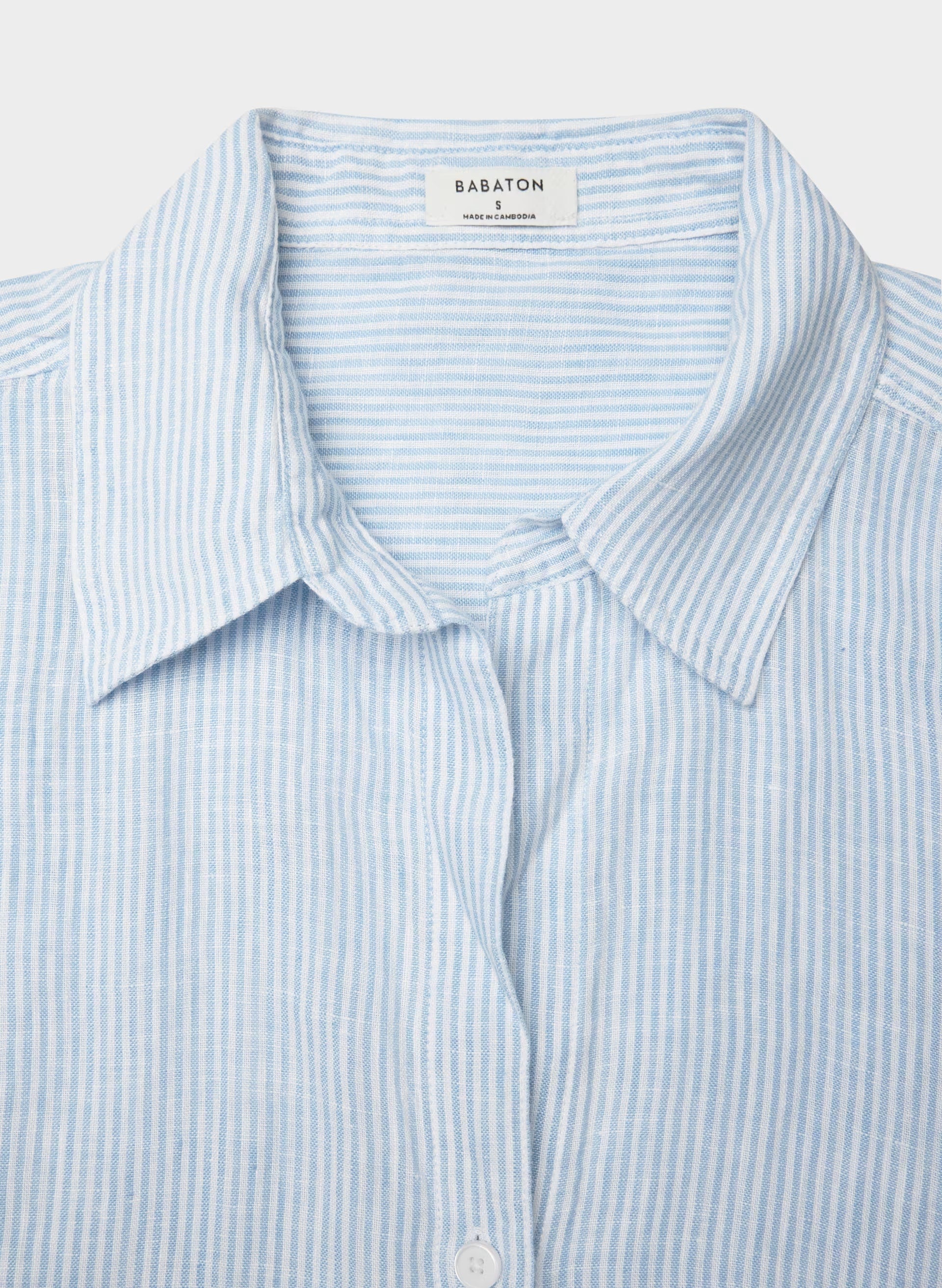 Archive Linen Shirt - WLN STP WHT/CRNFLR BL