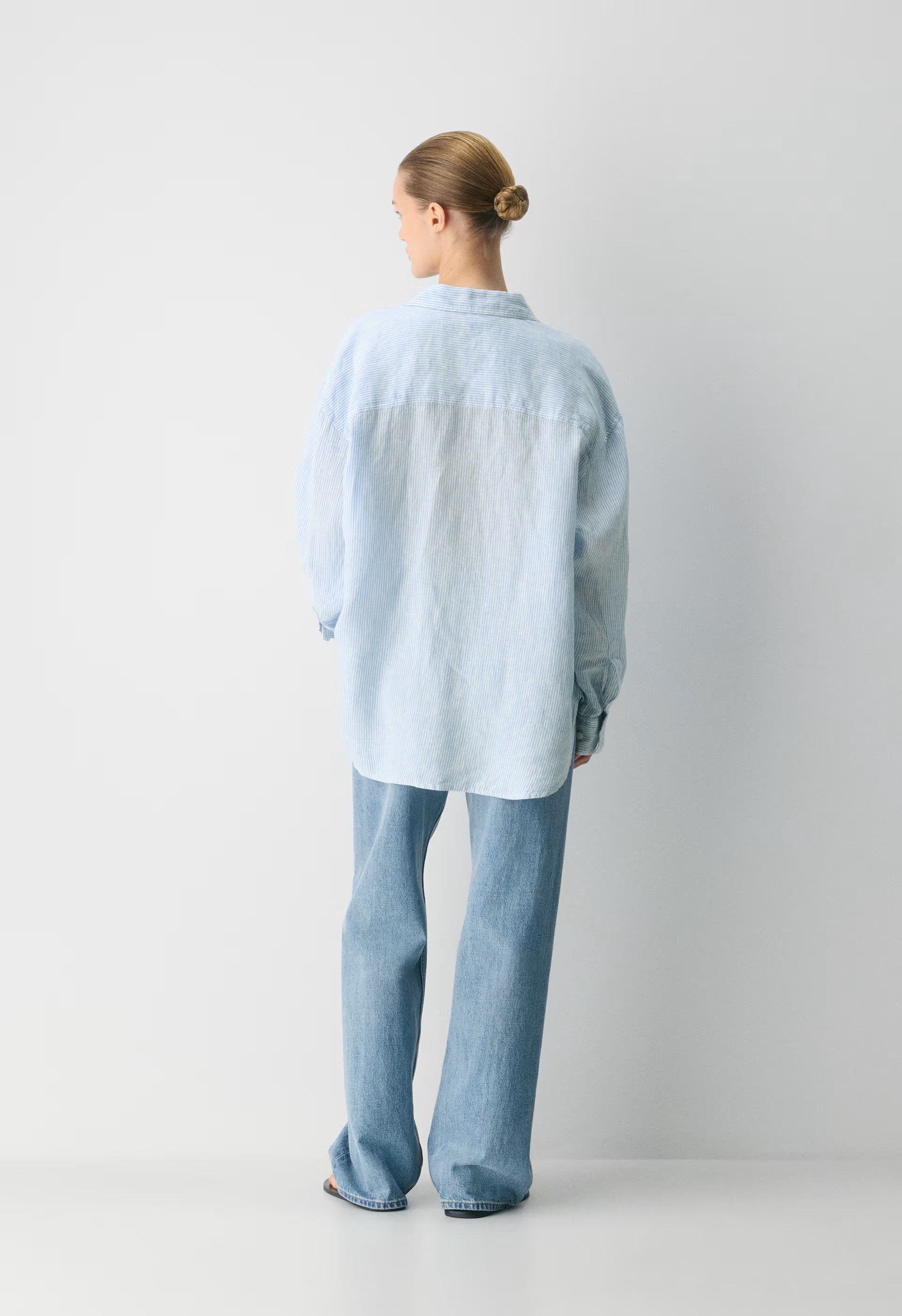 Archive Linen Shirt - WLN STP WHT/CRNFLR BL