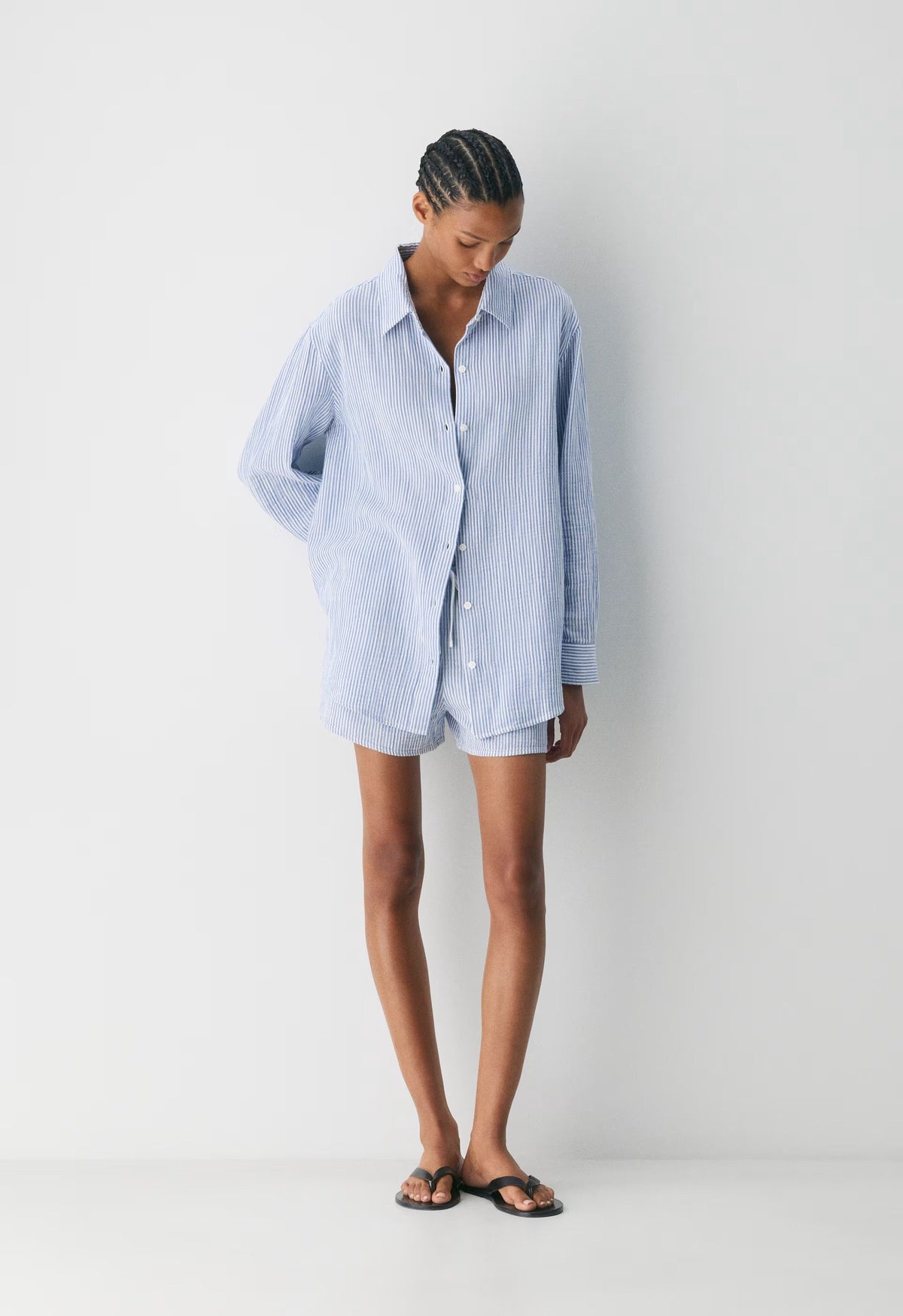 AirPlush Cotton™ Sail Shirt - LINSEY STRP FCH BL/WHT