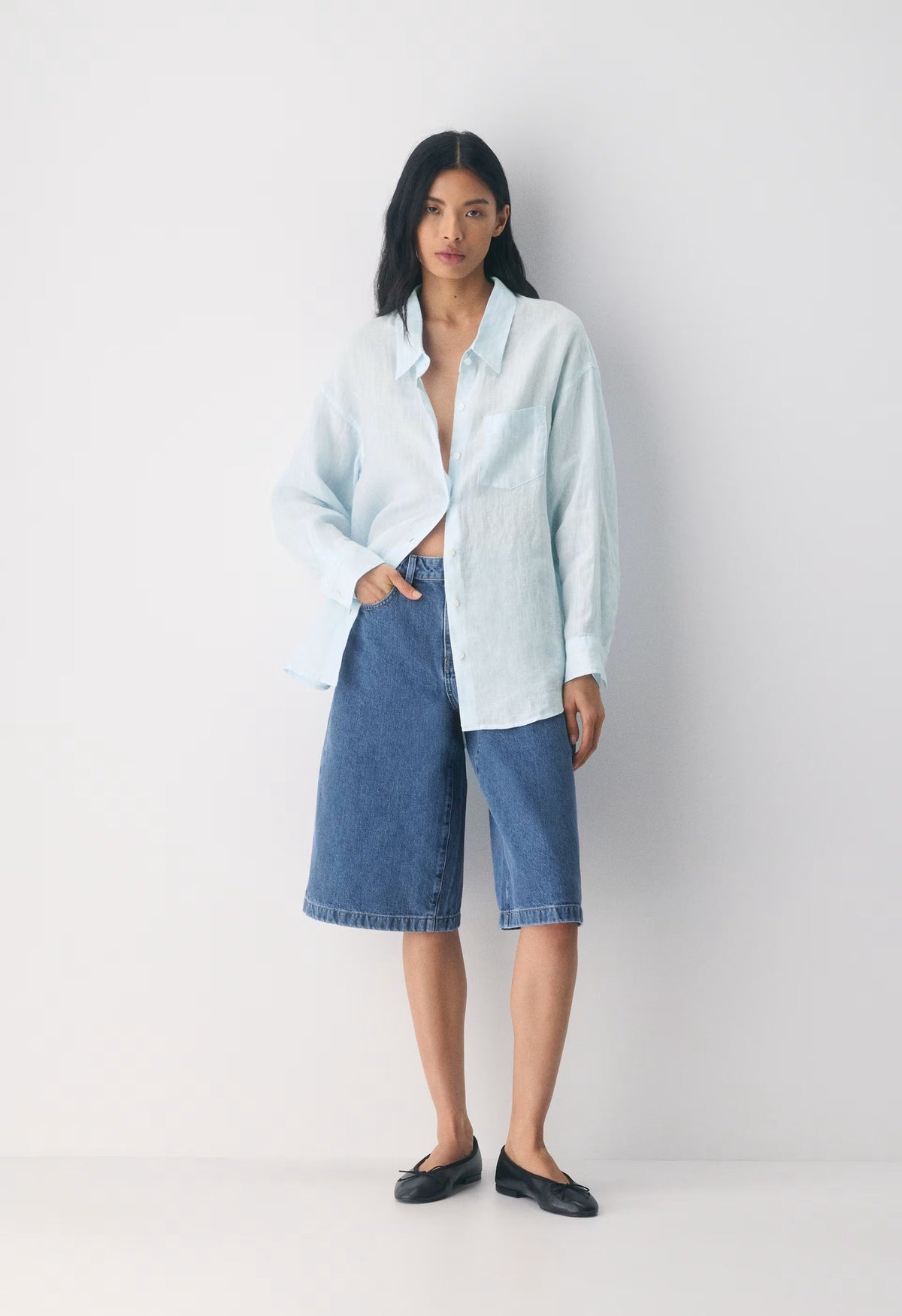 Reminisce Relaxed Linen Shirt - MTCHL STRP VLA BL/ OK