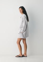 Reminisce Relaxed Linen Shirt - MILN STRIPE W/HRBR NV