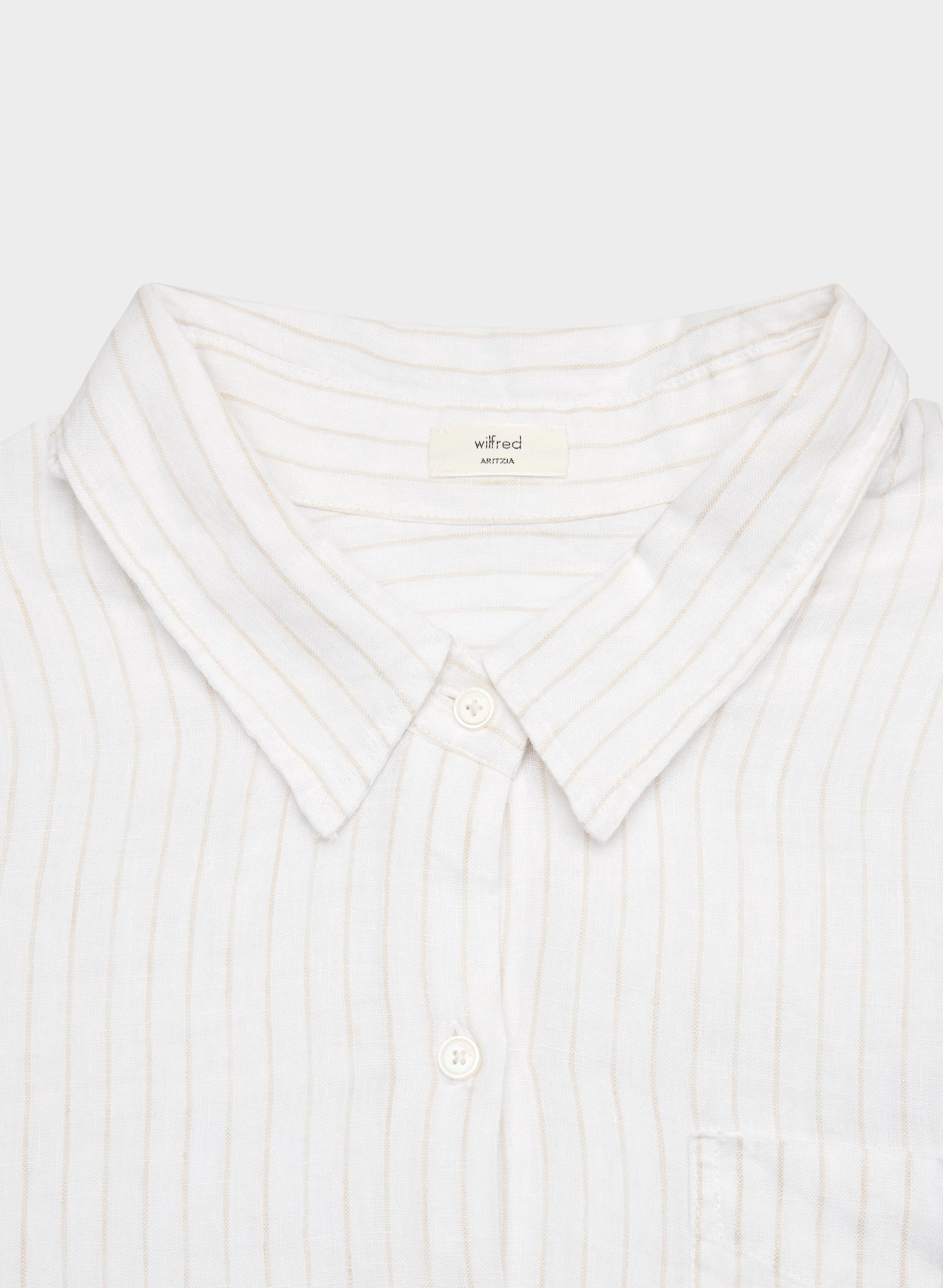 Reminisce Relaxed Linen Shirt - MTCHLL STRP WT/NTRL EC