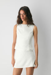 Enigma Linen Top - LIGHT BIRCH