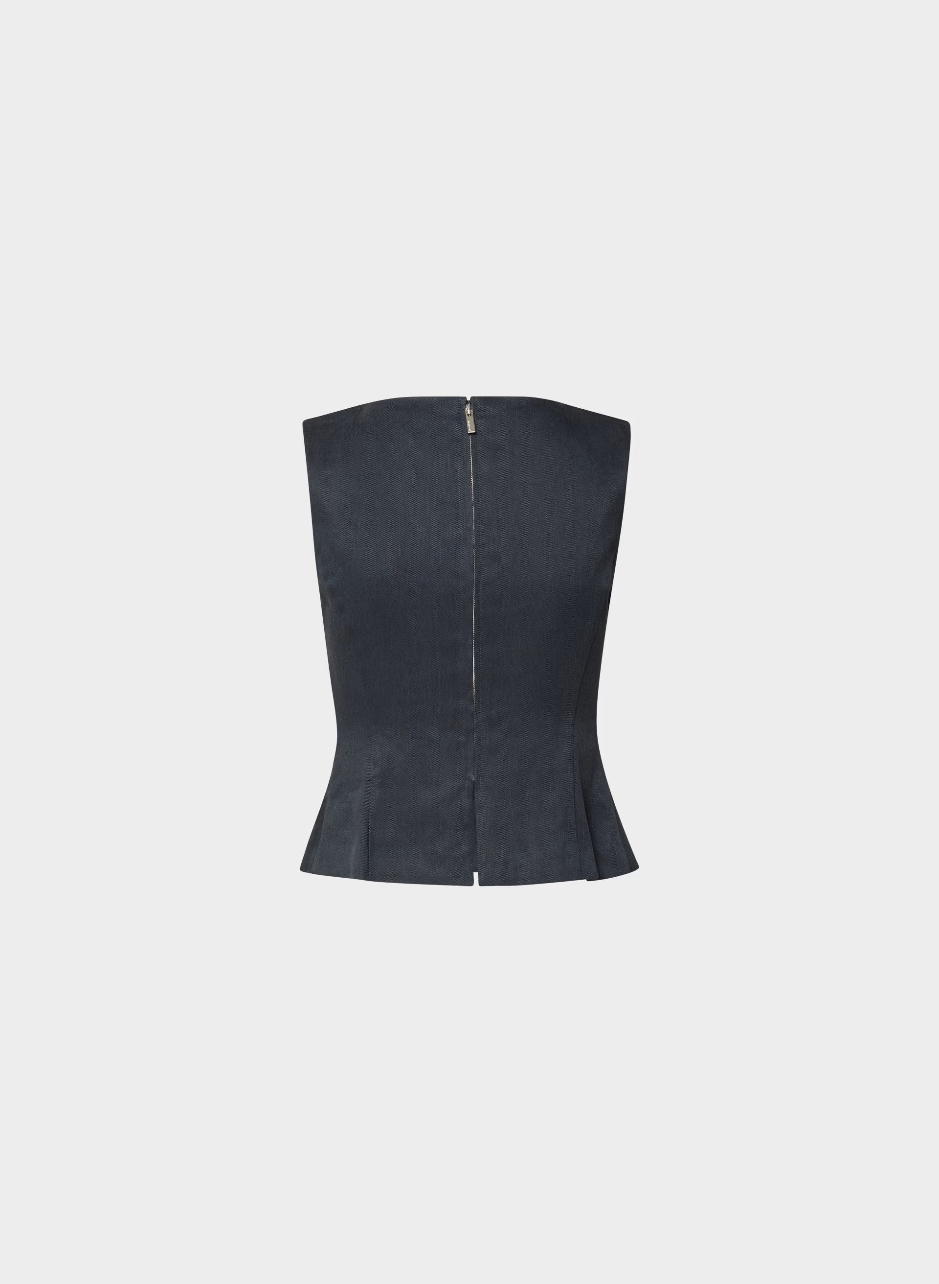 Enigma Linen Top - DARK NIGHT NAVY