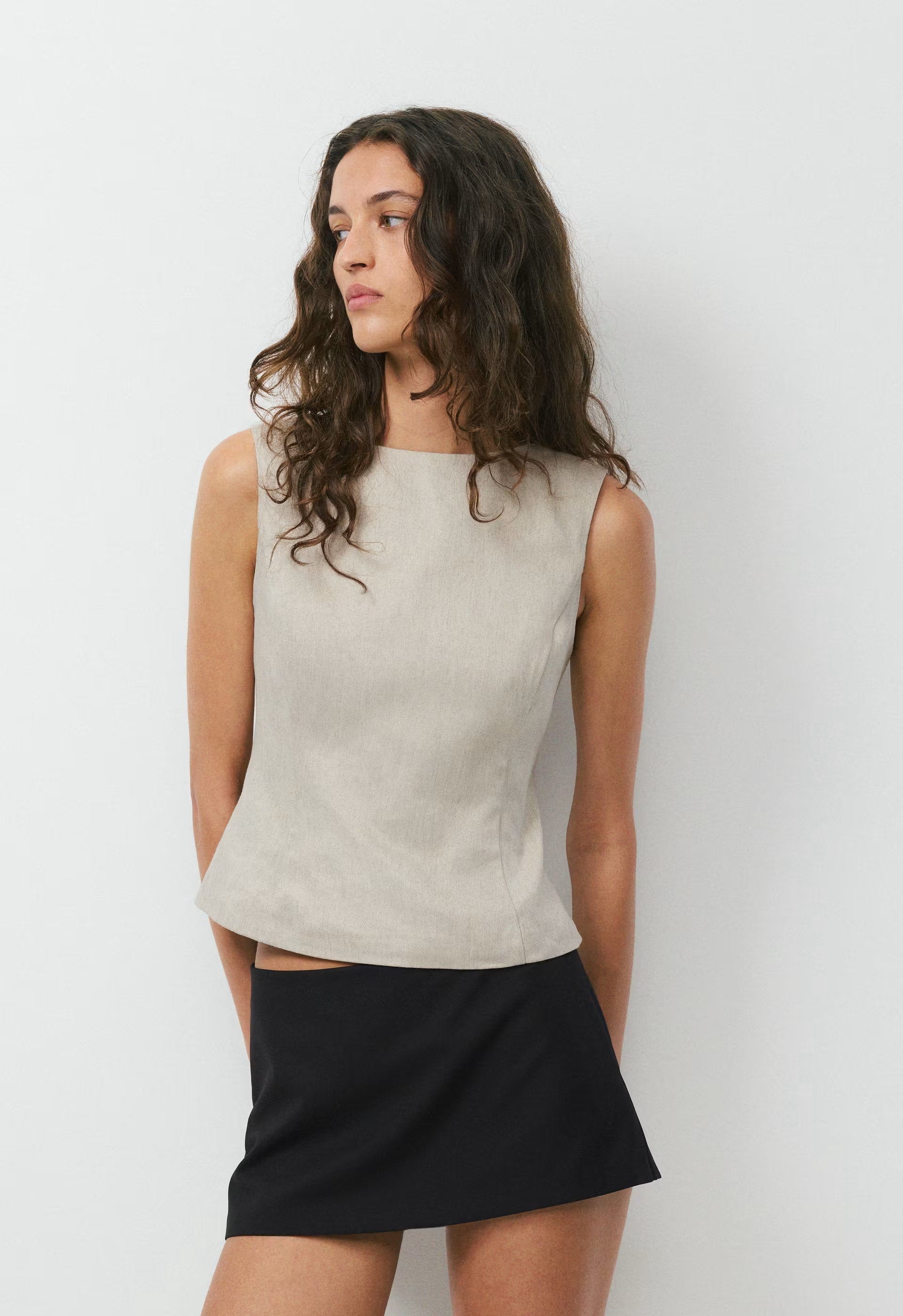 Enigma Linen Top - UNDYED DARK ECRU