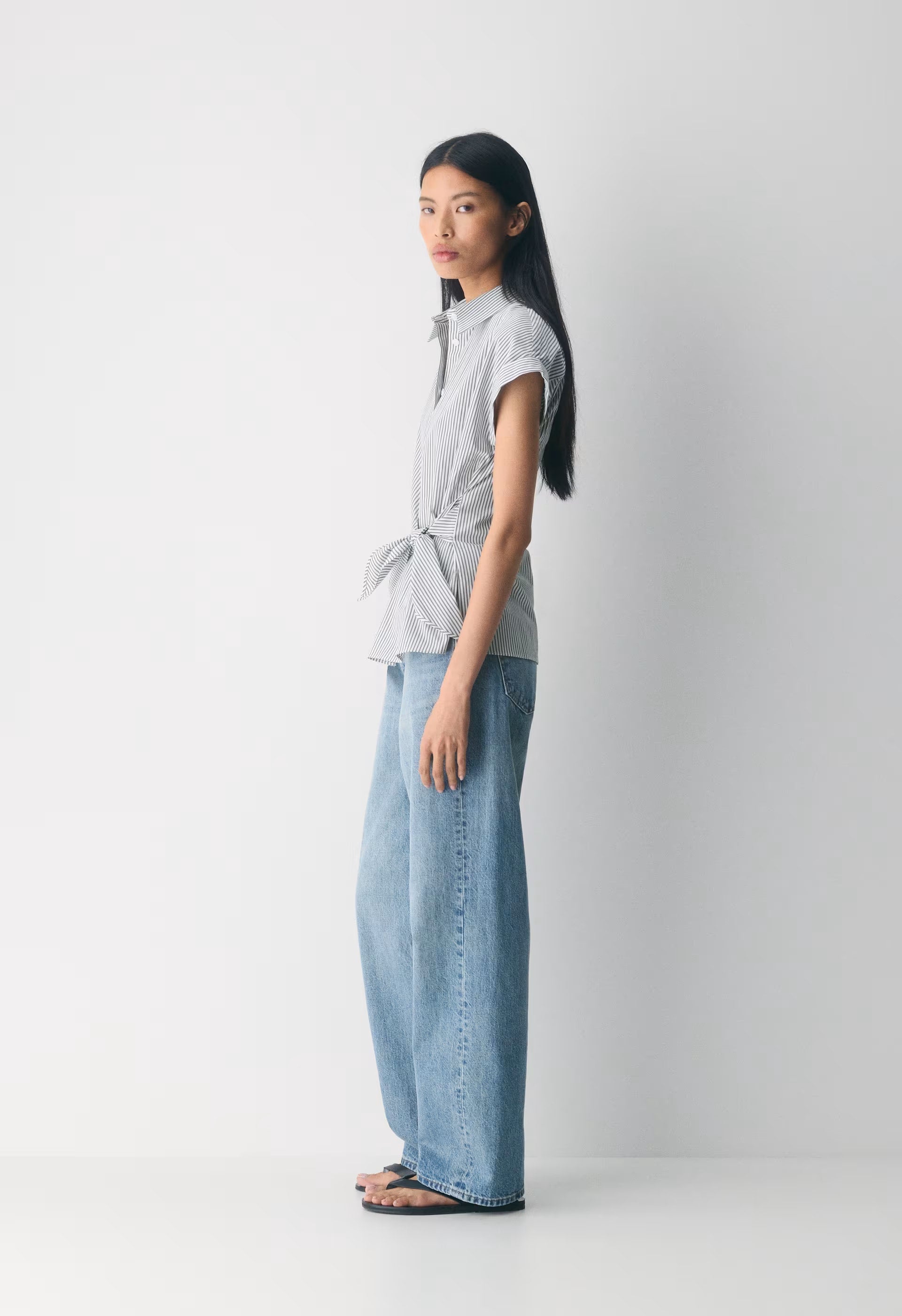 Blueprint Poplin Shirt - CRMN STRP WT/VNTG NVY