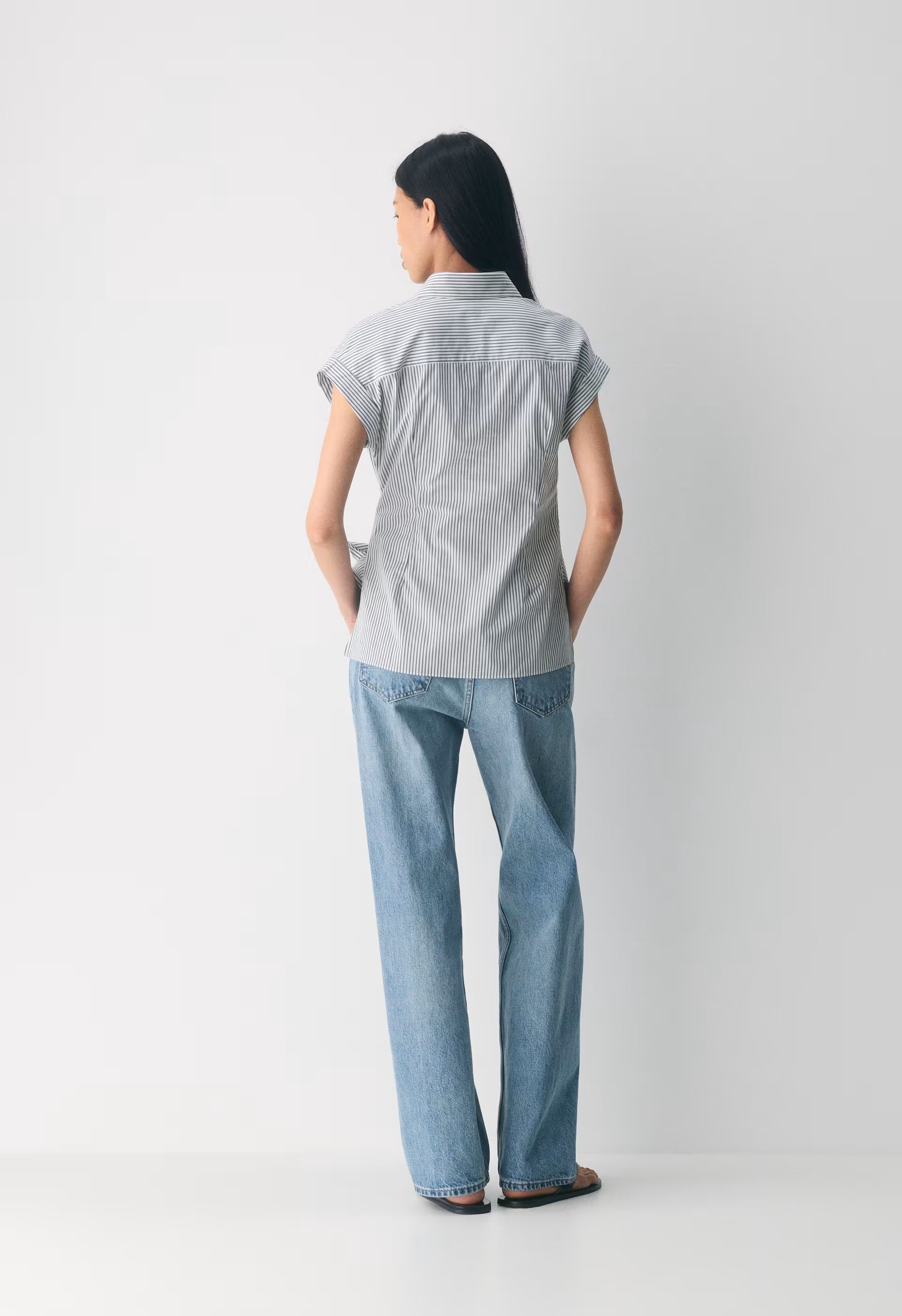 Blueprint Poplin Shirt - CRMN STRP WT/VNTG NVY