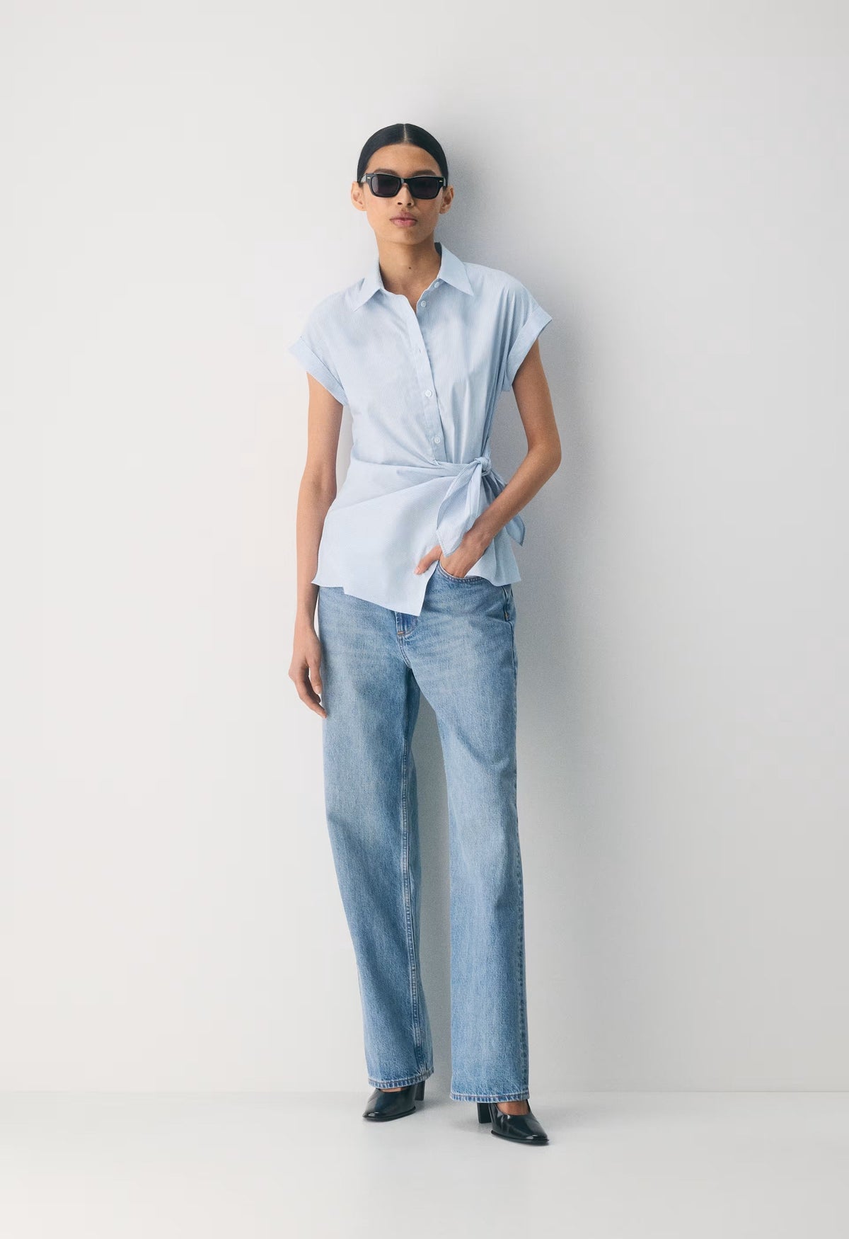 Blueprint Poplin Shirt - INGRD STRP CF BL/B WH