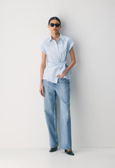 Blueprint Poplin Shirt - INGRD STRP CF BL/B WH