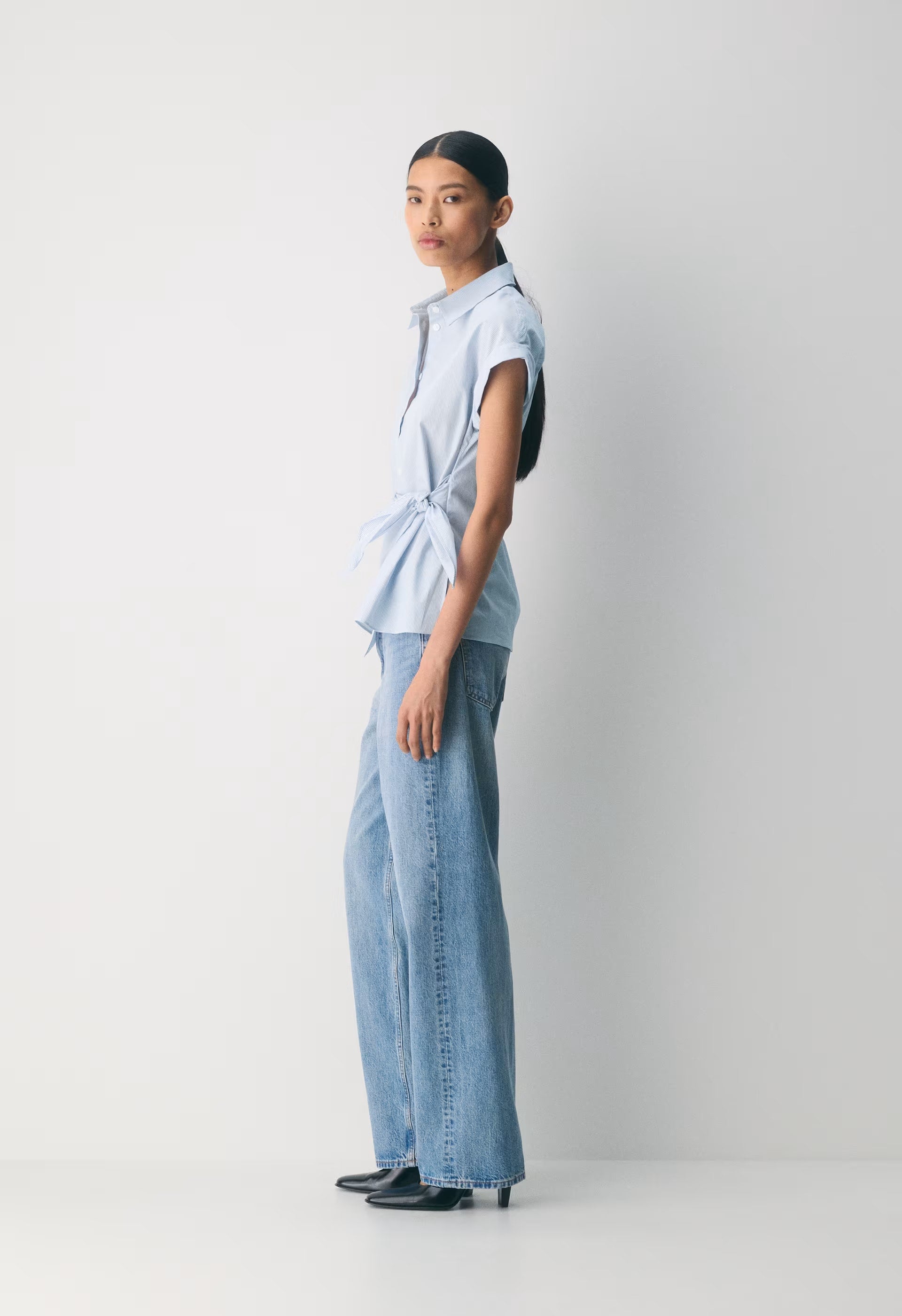 Blueprint Poplin Shirt - INGRD STRP CF BL/B WH