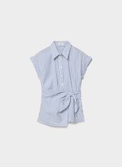 Blueprint Poplin Shirt - LINSEY STRP FCH BL/WHT