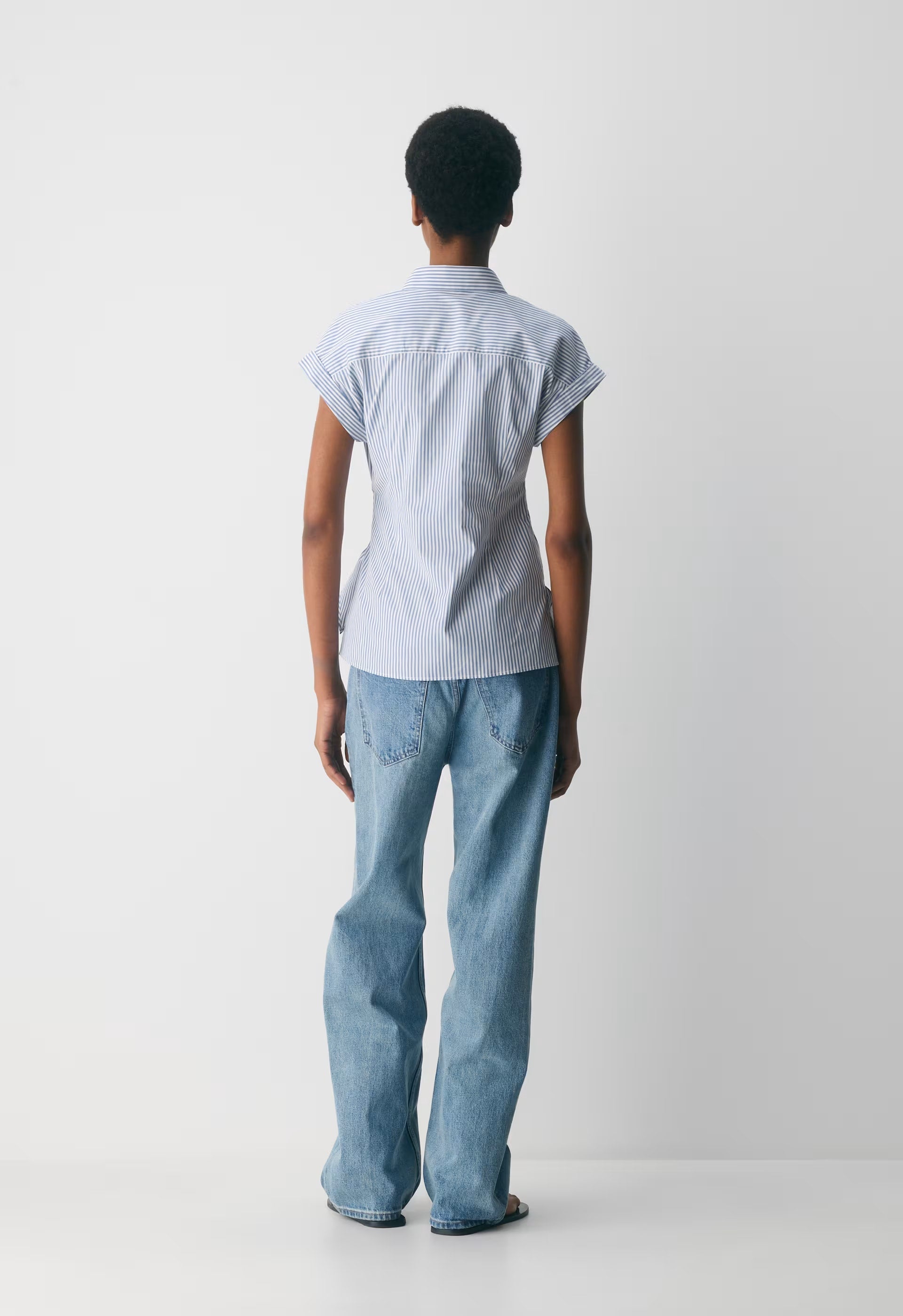 Blueprint Poplin Shirt - LNY STP FRC BL/BRT WHT