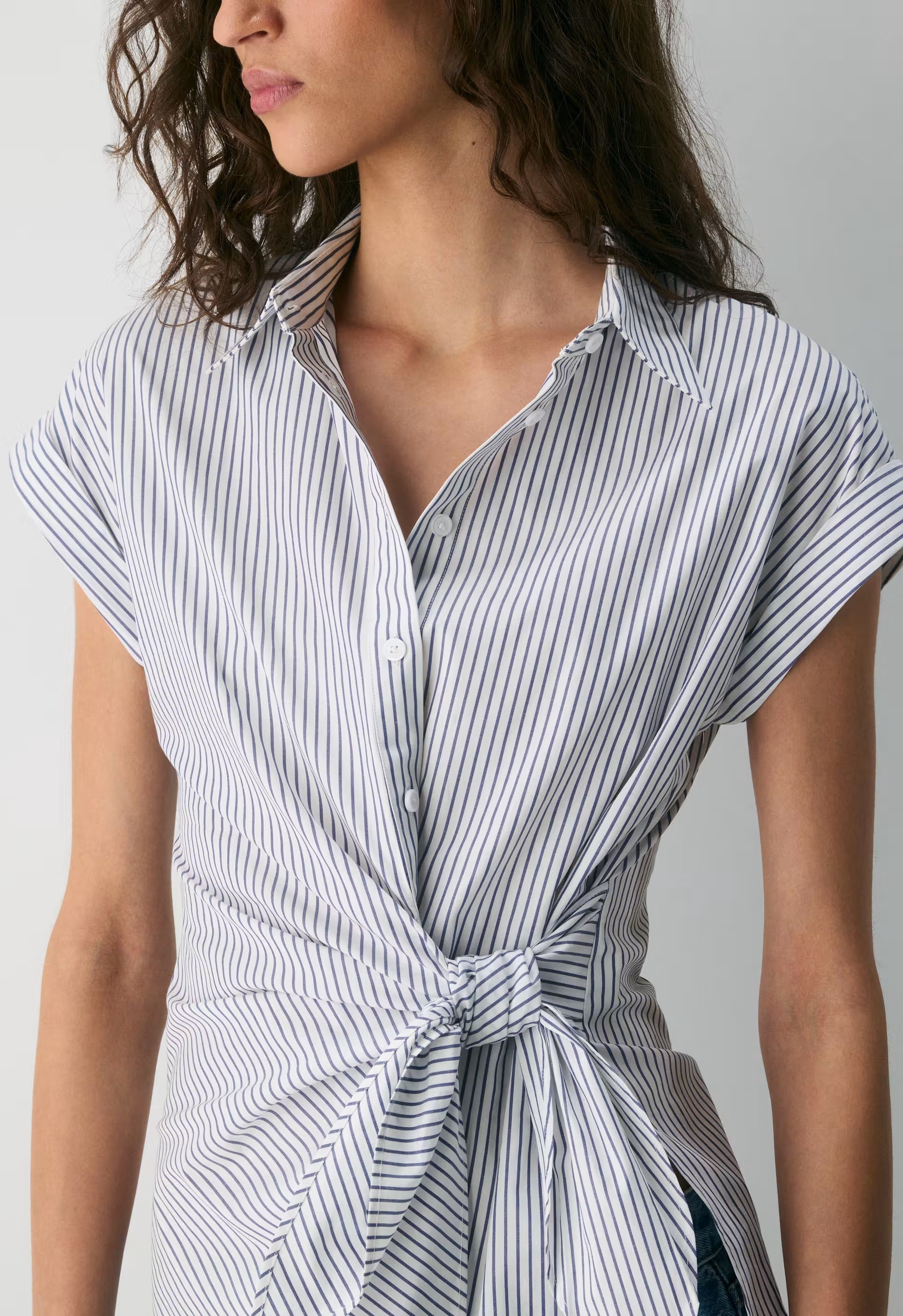 Blueprint Poplin Shirt - MLN STRP BR WHT/HBR NY