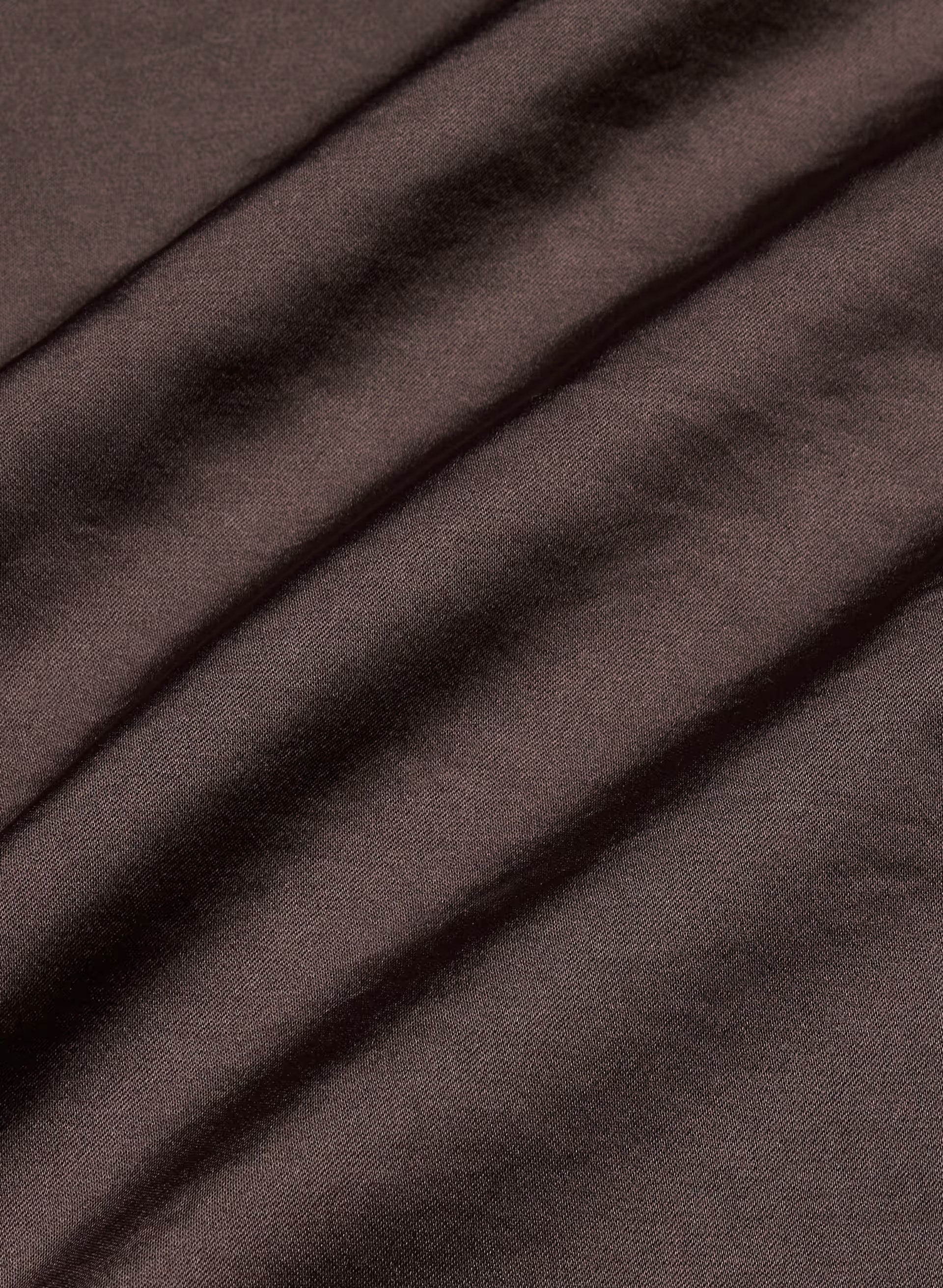 Baker Satin Shirt - RICH MOCHA BROWN