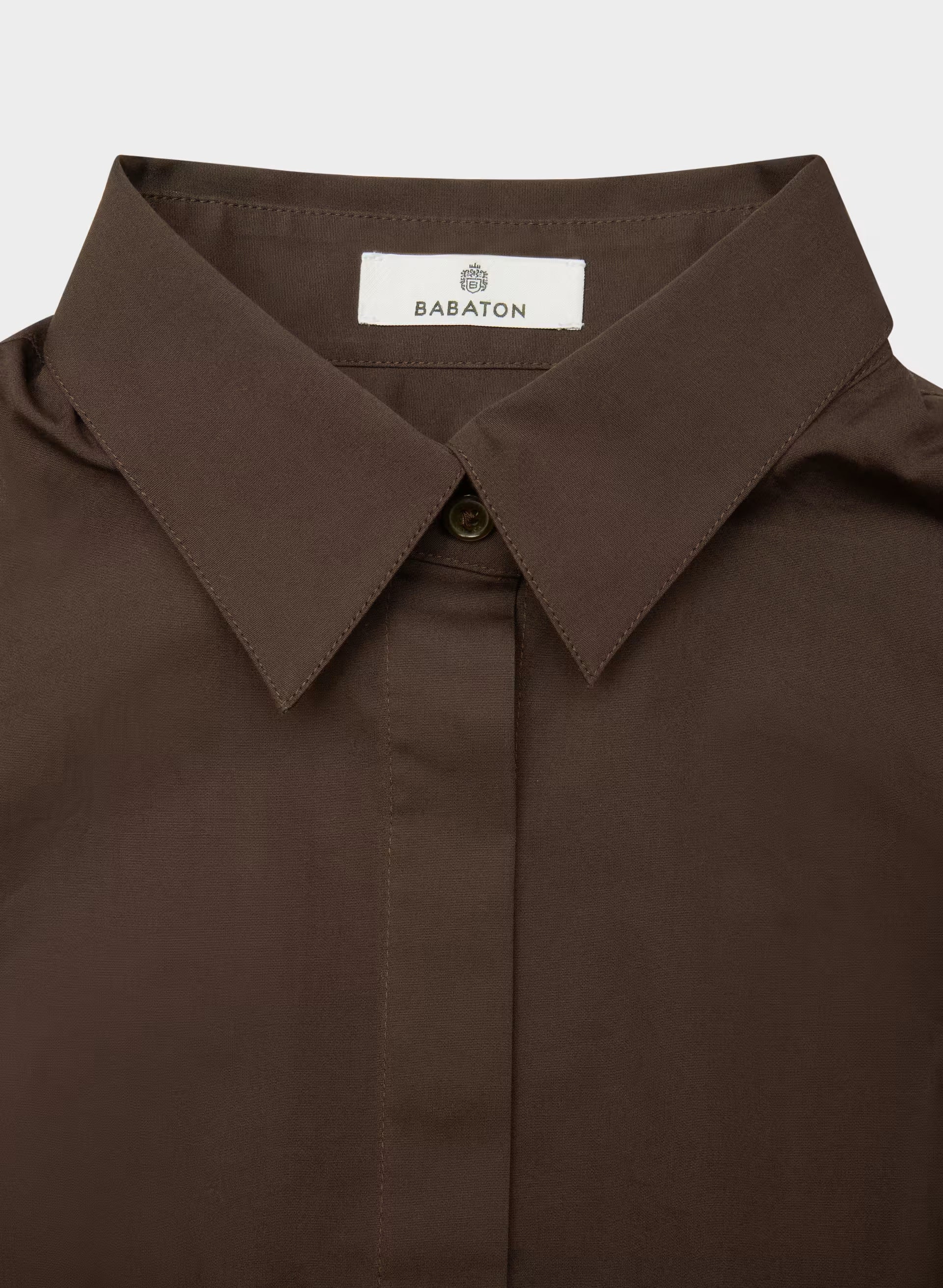 Chronicle Slim Poplin Shirt - RICH MOCHA BROWN