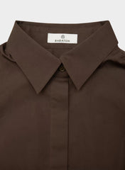 Chronicle Slim Poplin Shirt - RICH MOCHA BROWN