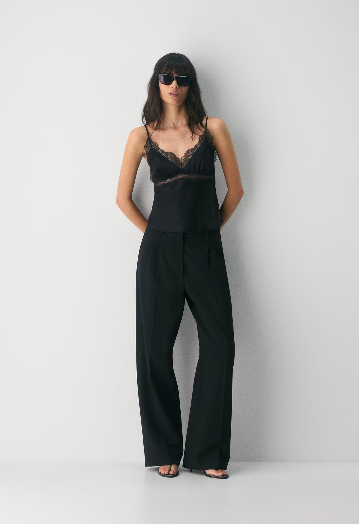 Foxtrot Satin Camisole - BLACK