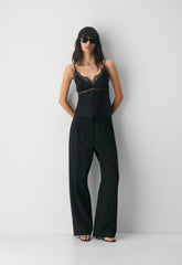 Foxtrot Satin Camisole - BLACK