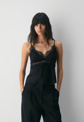 Foxtrot Satin Camisole - BLACK