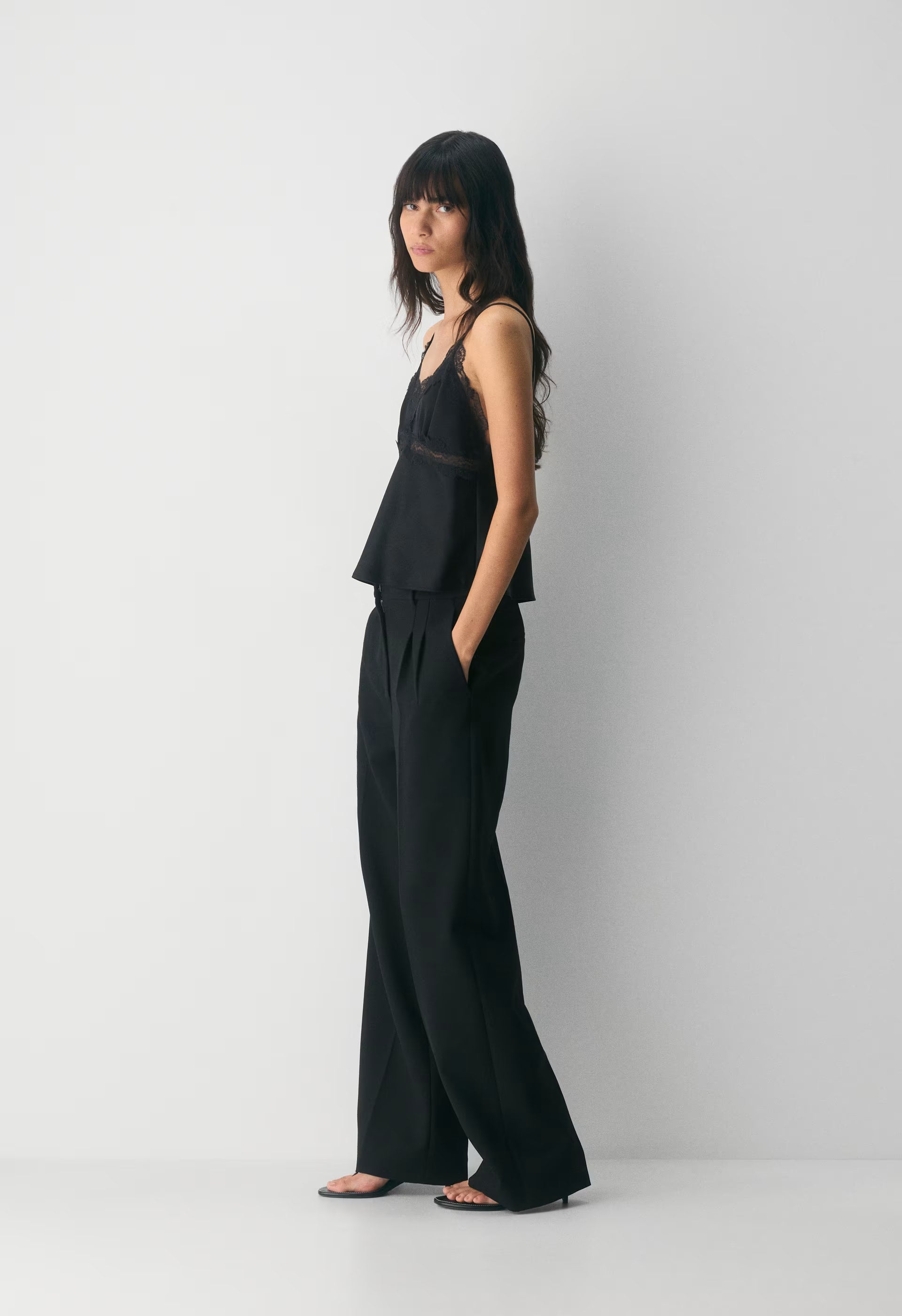 Foxtrot Satin Camisole - BLACK