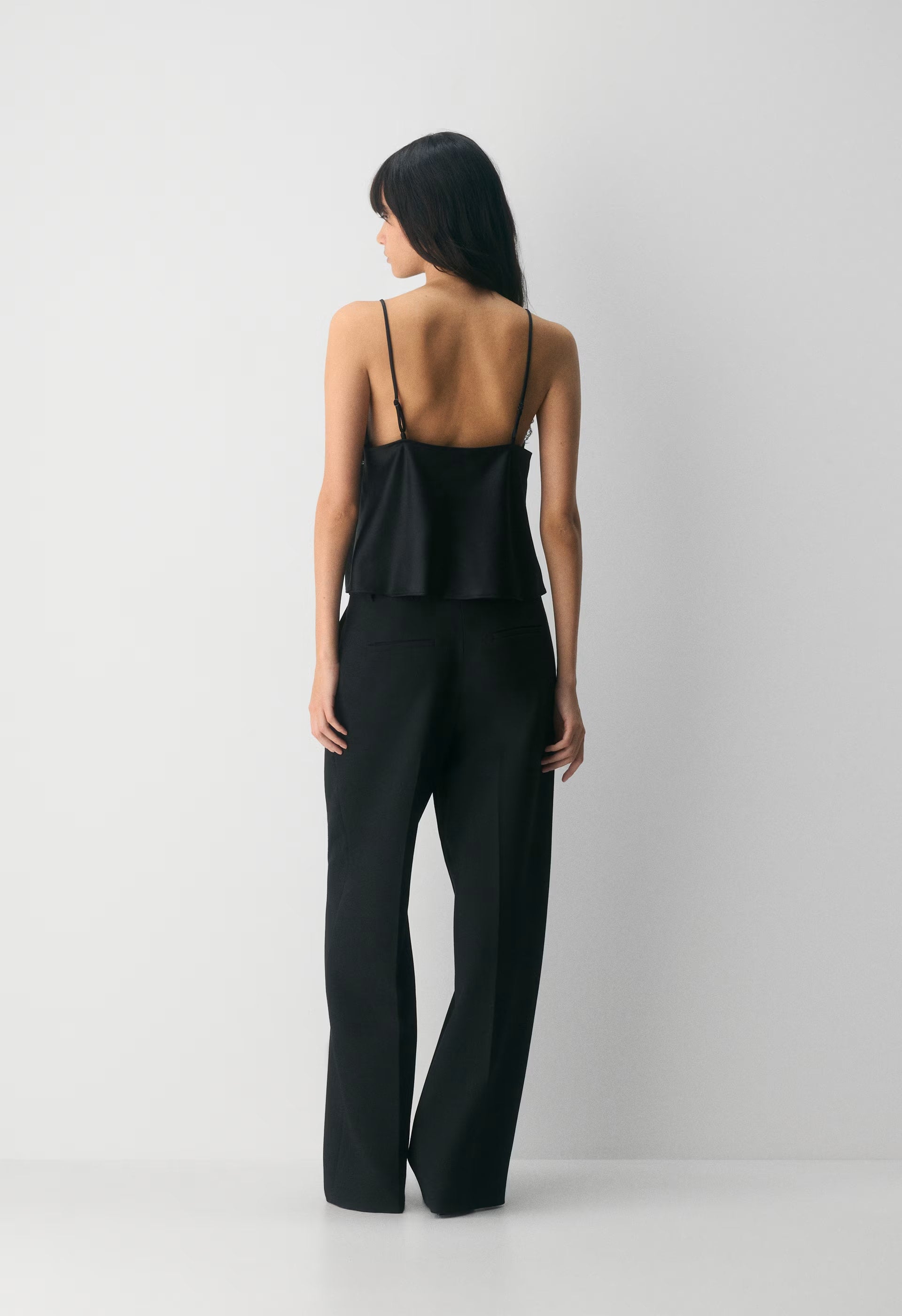 Foxtrot Satin Camisole - BLACK