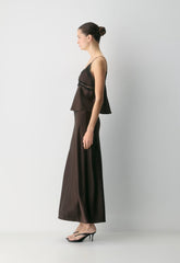 Foxtrot Satin Camisole - RICH MOCHA BROWN/BLACK
