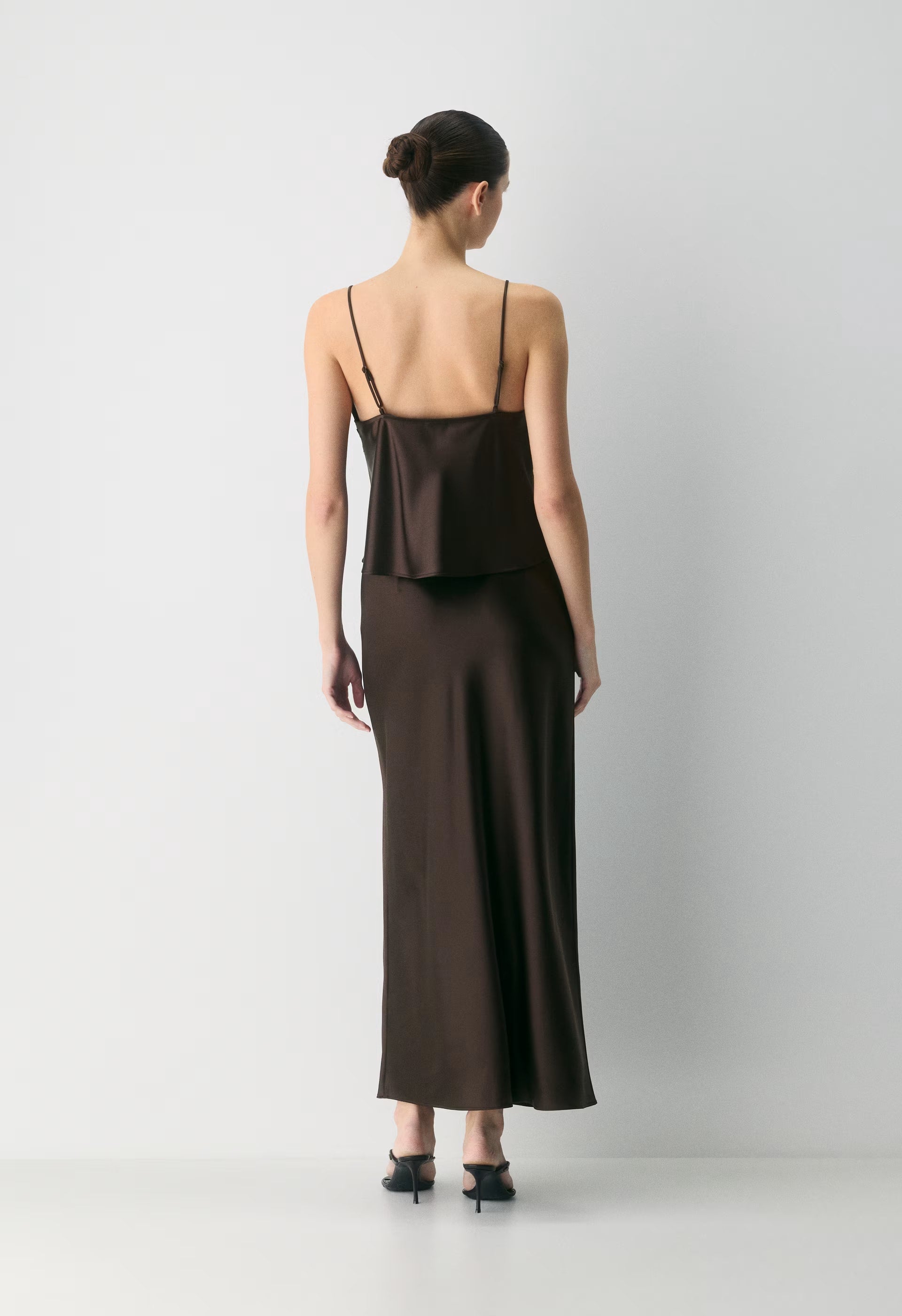 Foxtrot Satin Camisole - RICH MOCHA BROWN/BLACK