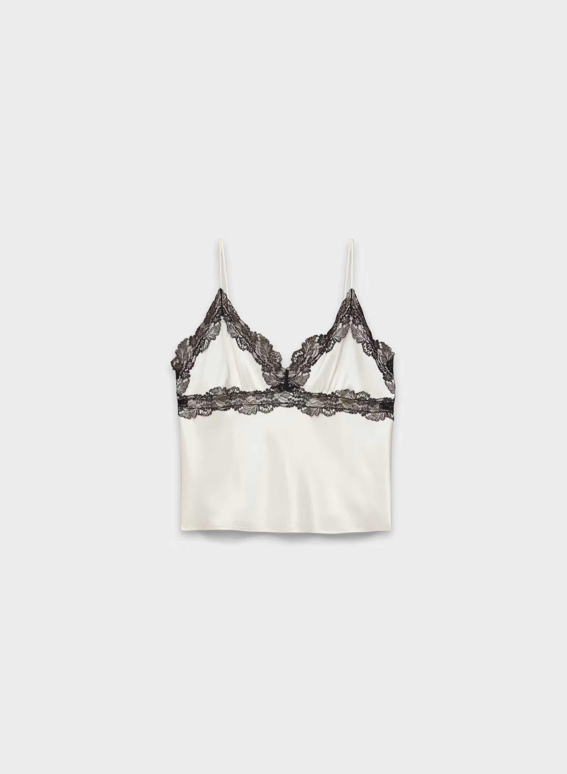 Foxtrot Satin Camisole - LIGHT BIRCH/BLACK