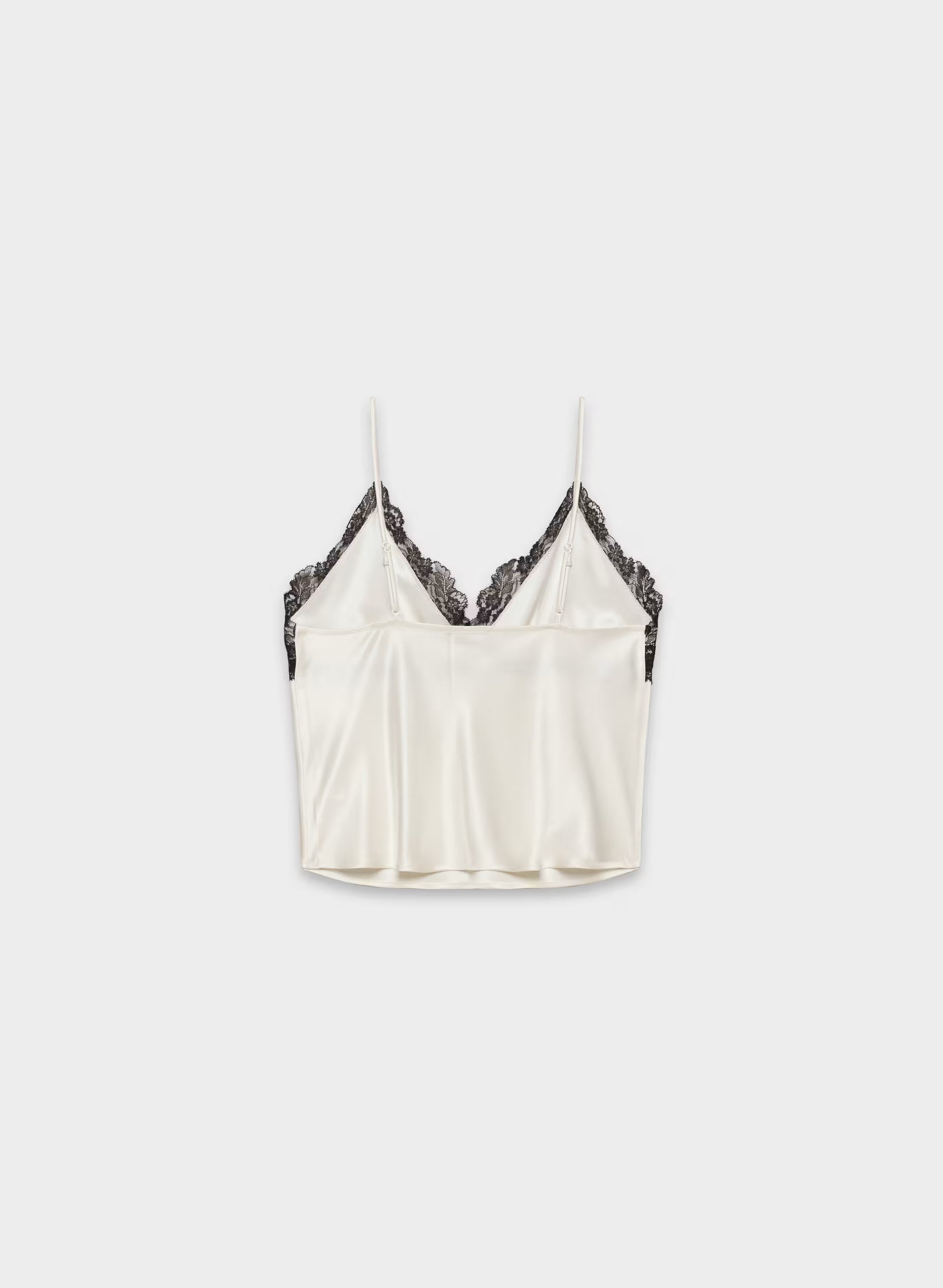 Foxtrot Satin Camisole - LIGHT BIRCH/BLACK